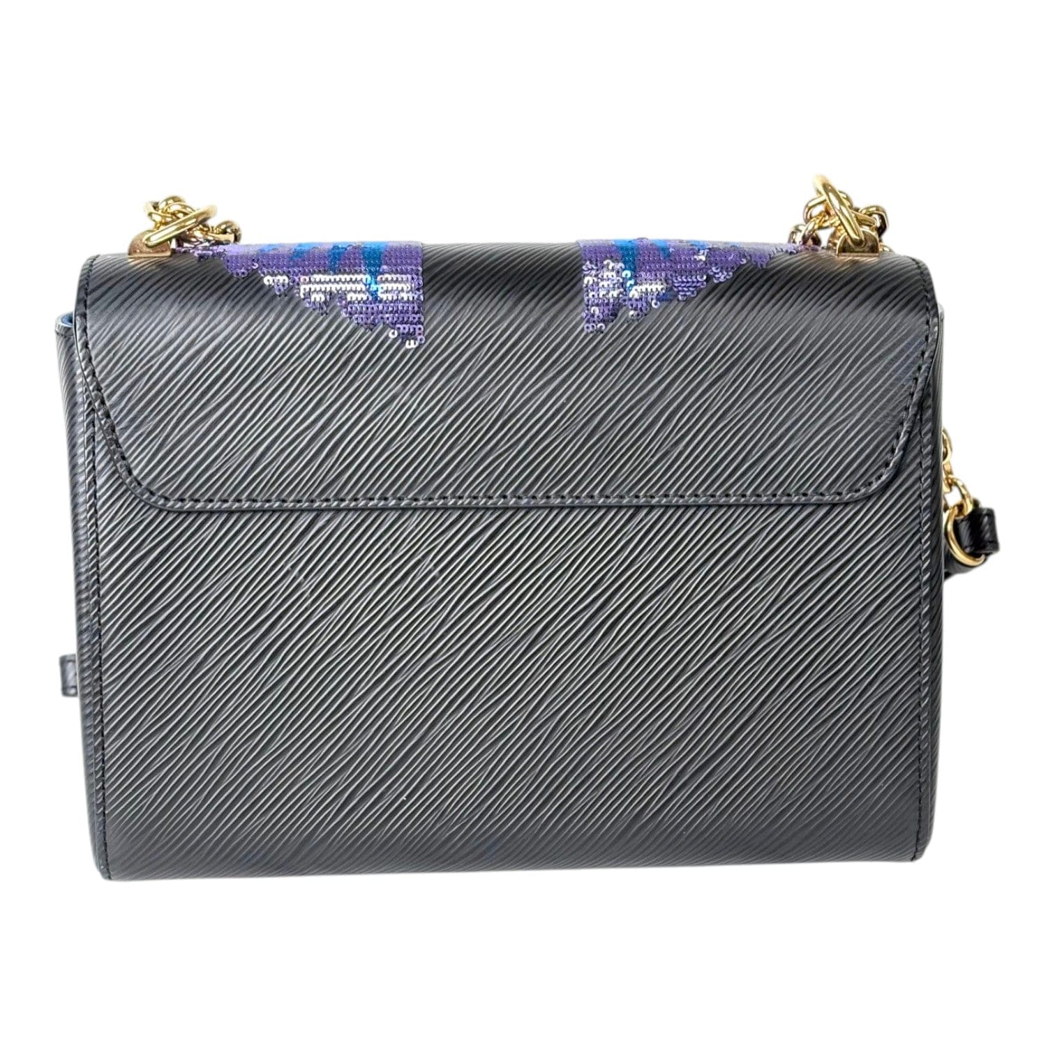Louis Vuitton Black Twist MM 23 cm Bag with Sequins