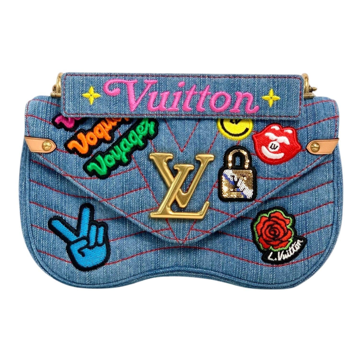 Louis Vuitton Blue Denim Wave Chain Bag