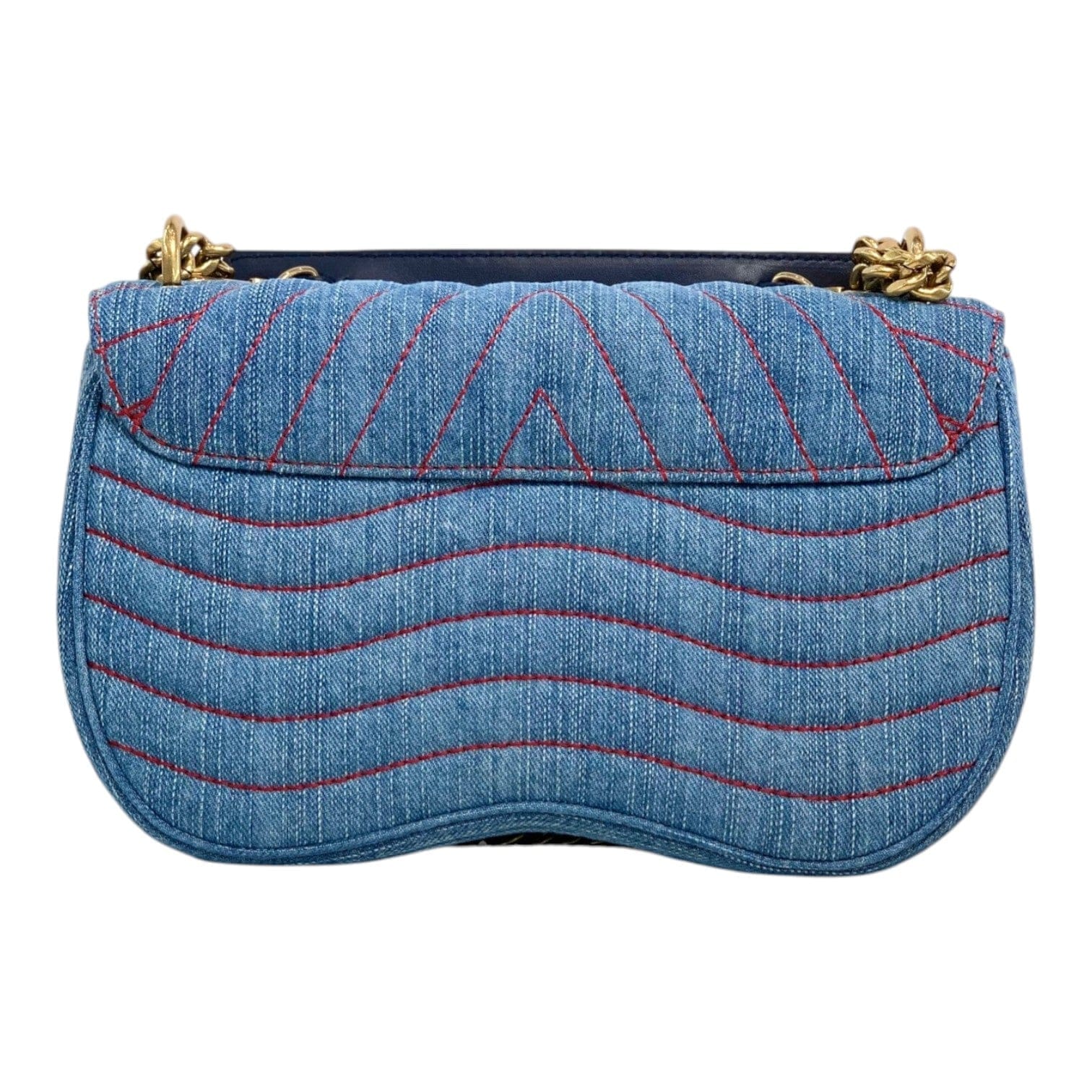 Louis Vuitton Blue Denim Wave Chain Bag