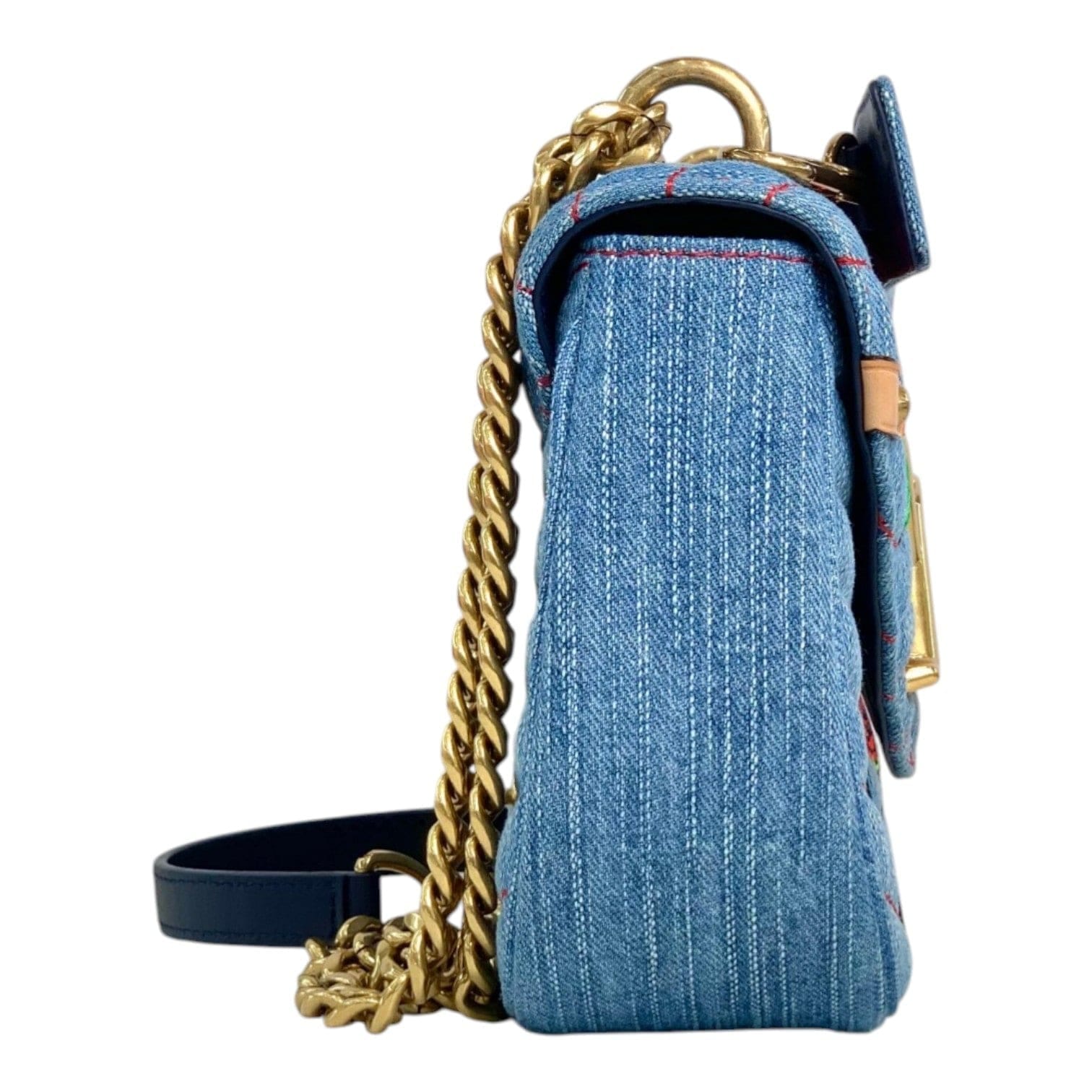 Louis Vuitton Blue Denim Wave Chain Bag