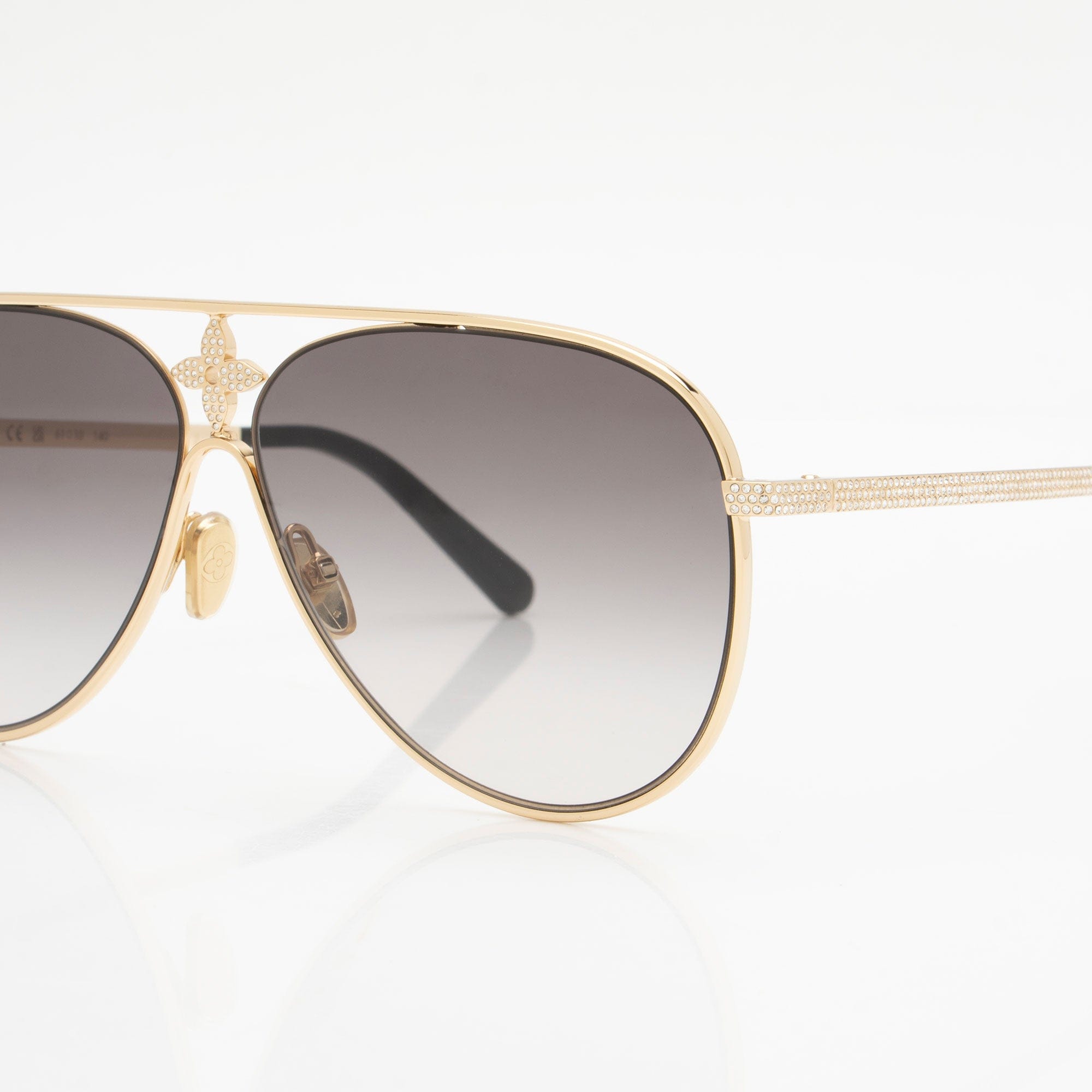 Louis Vuitton Crystal LV Star Pilot Sunglasses
