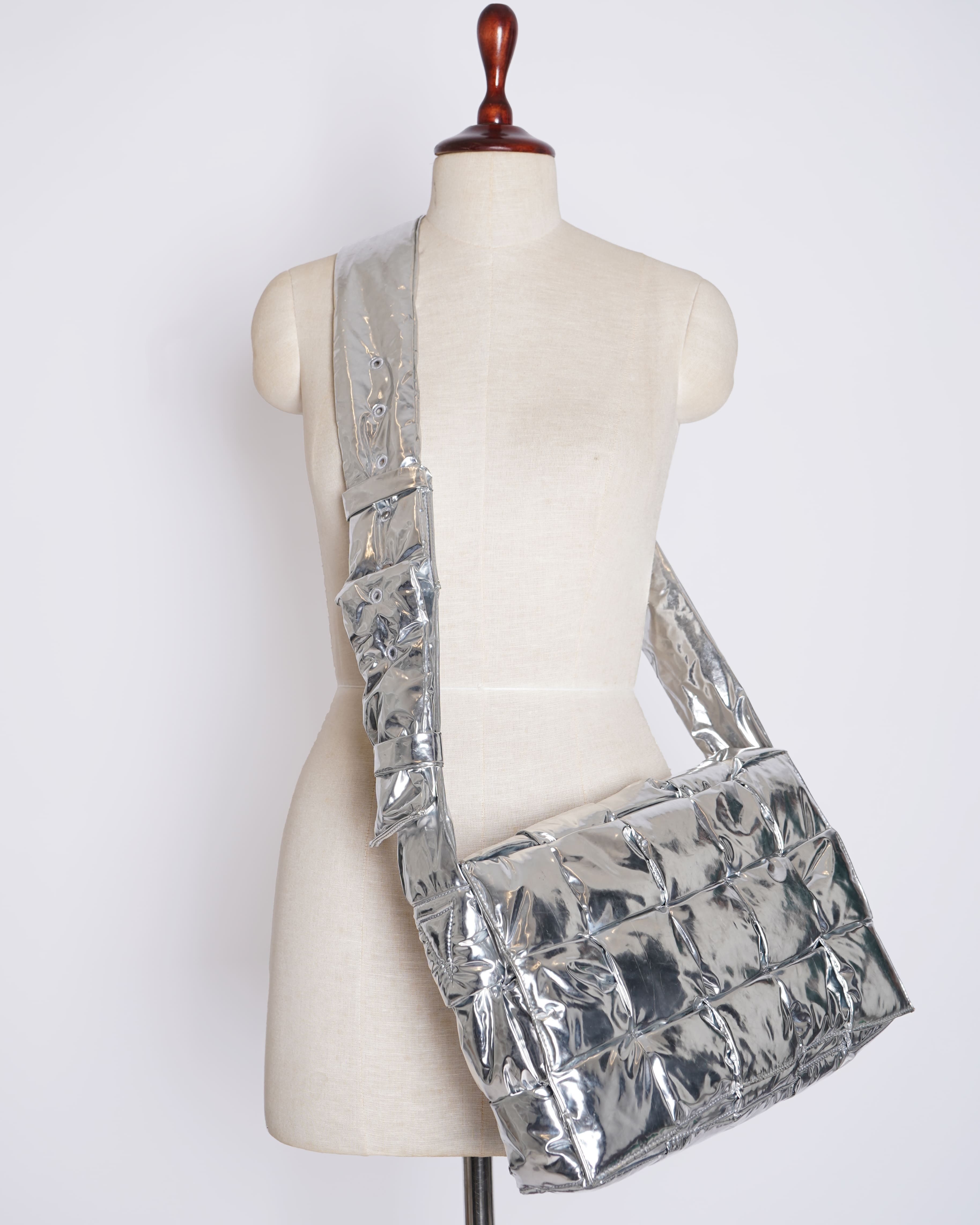 Bottega Veneta Intrecciato Padded Cassette In Silver