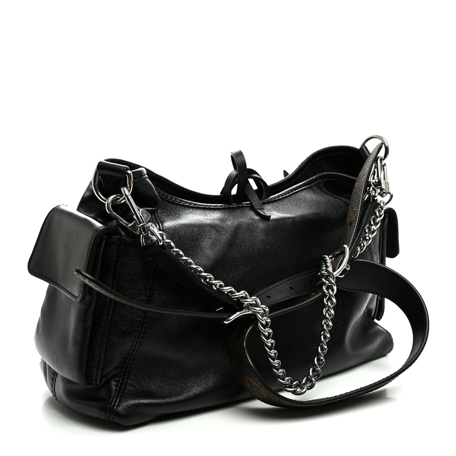 Louis Vuitton Lambskin CarryAll Cargo Vibe PM Black Black