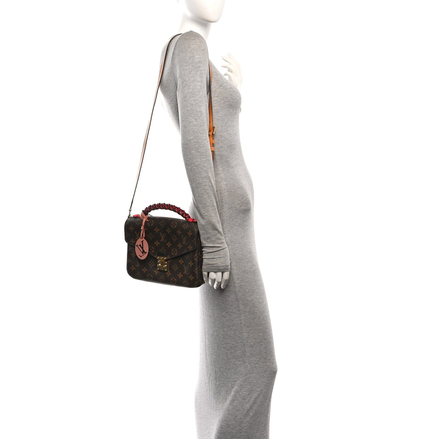 Louis Vuitton Monogram Braided Pochette Metis Coquelicot