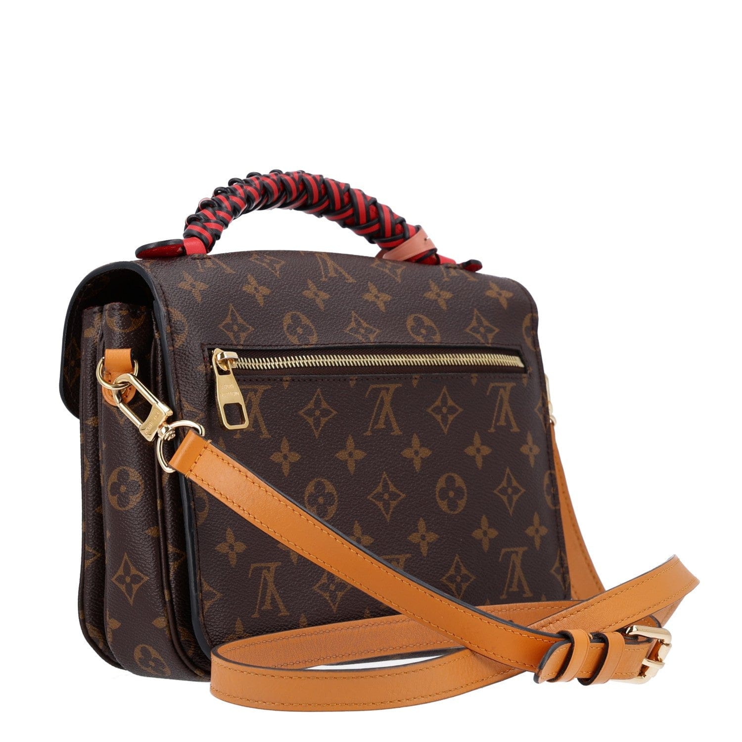 Louis Vuitton Monogram Braided Pochette Metis Coquelicot