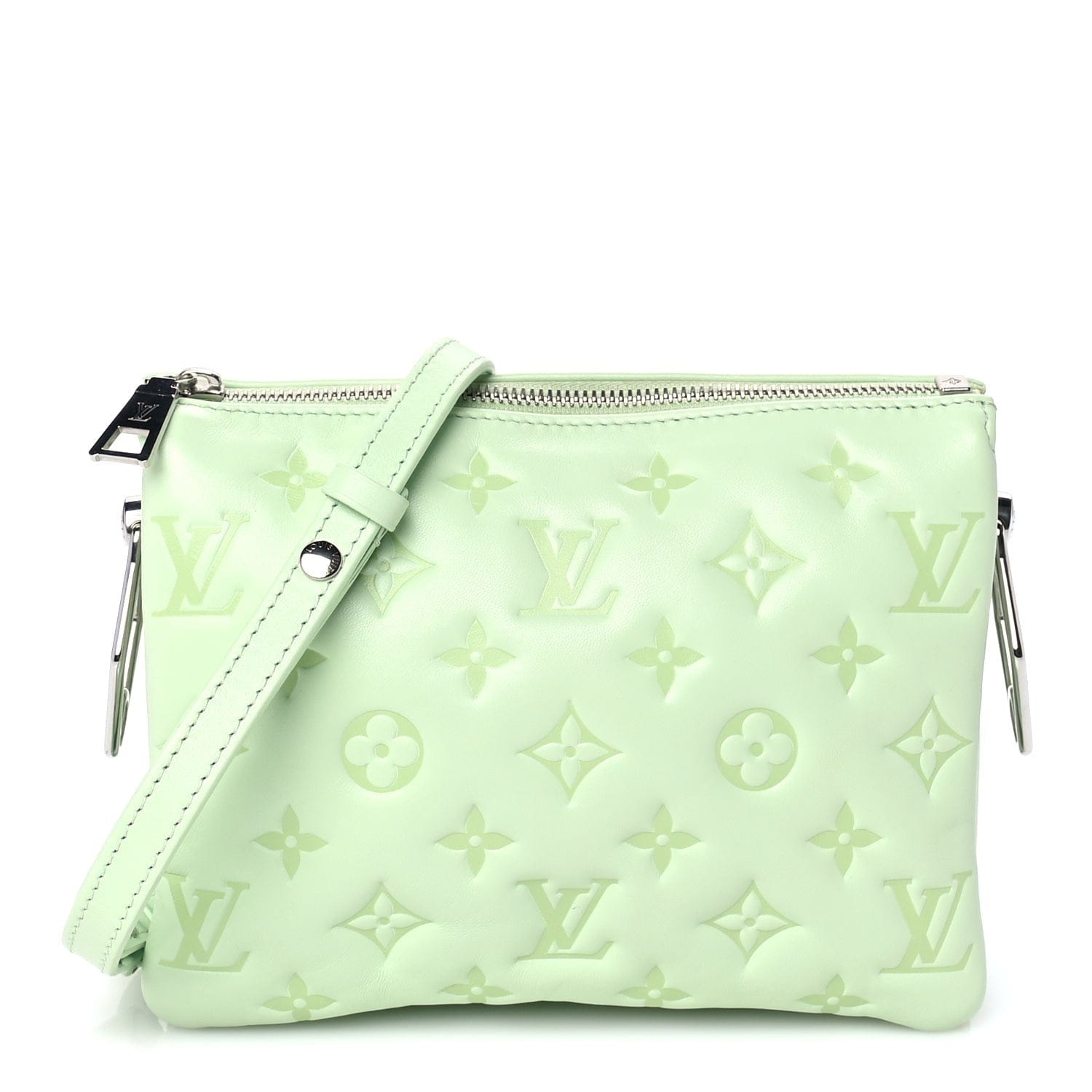 Louis Vuitton Lambskin Embossed Monogram Coussin BB Green