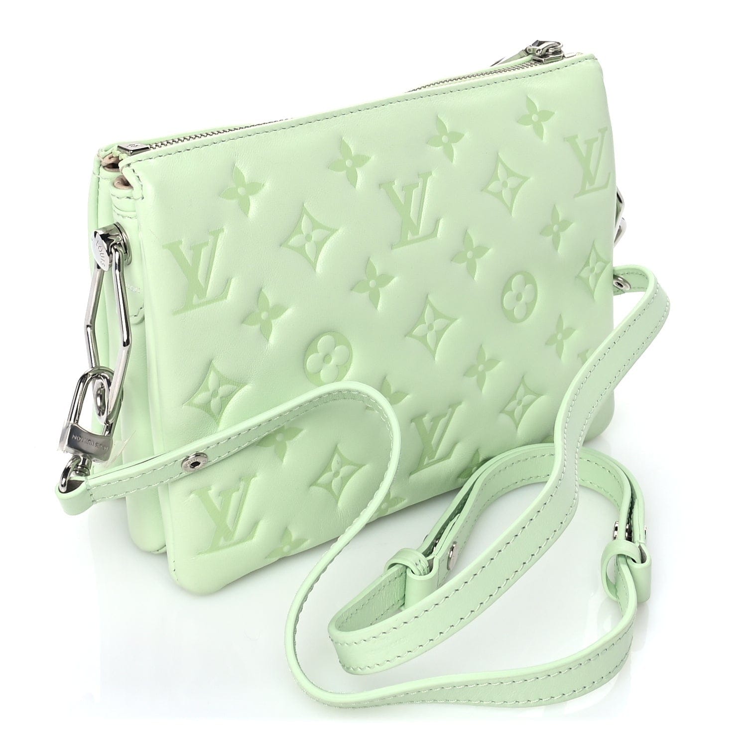 Louis Vuitton Lambskin Embossed Monogram Coussin BB Green