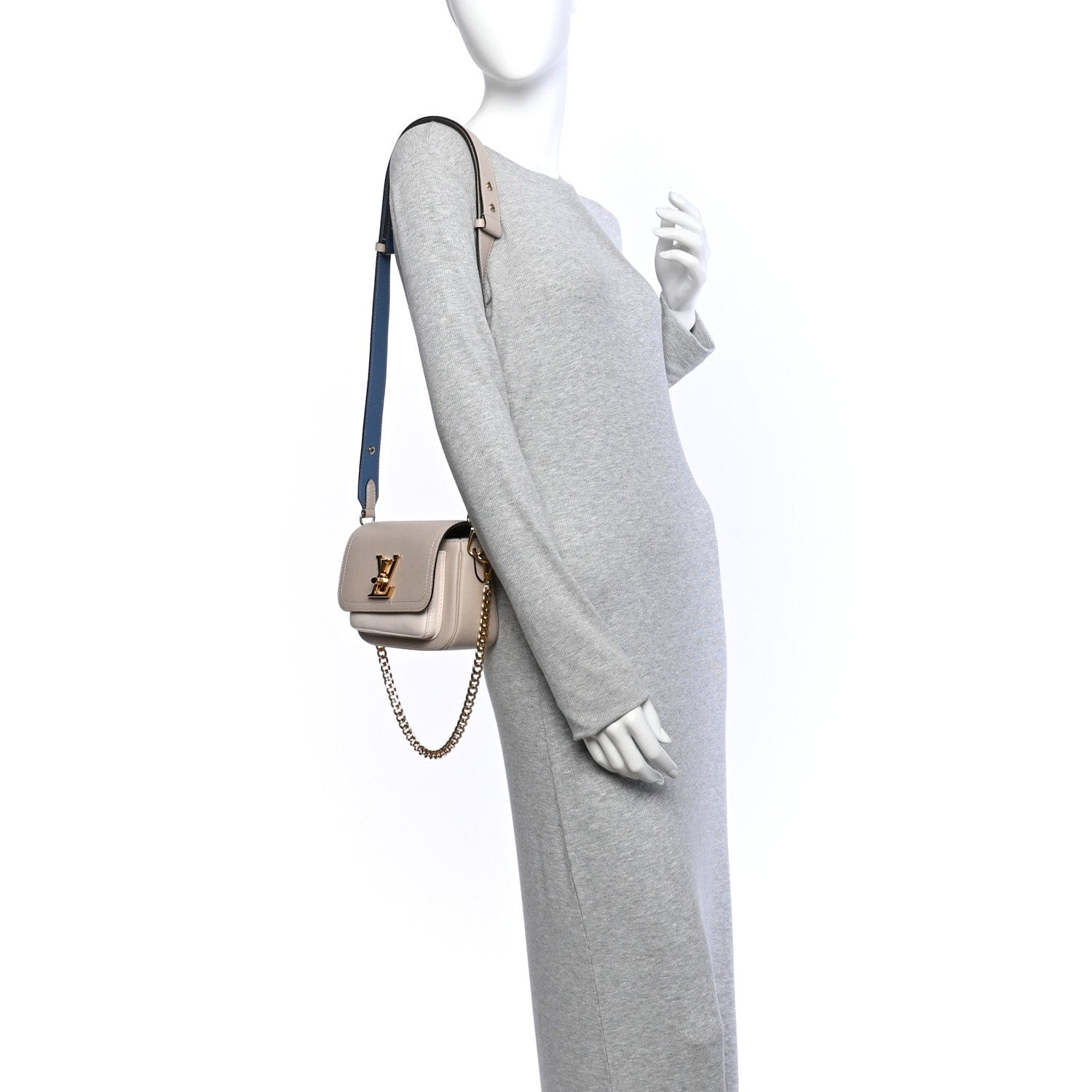 Louis Vuitton Grained Calfskin Lockme Tender Greige