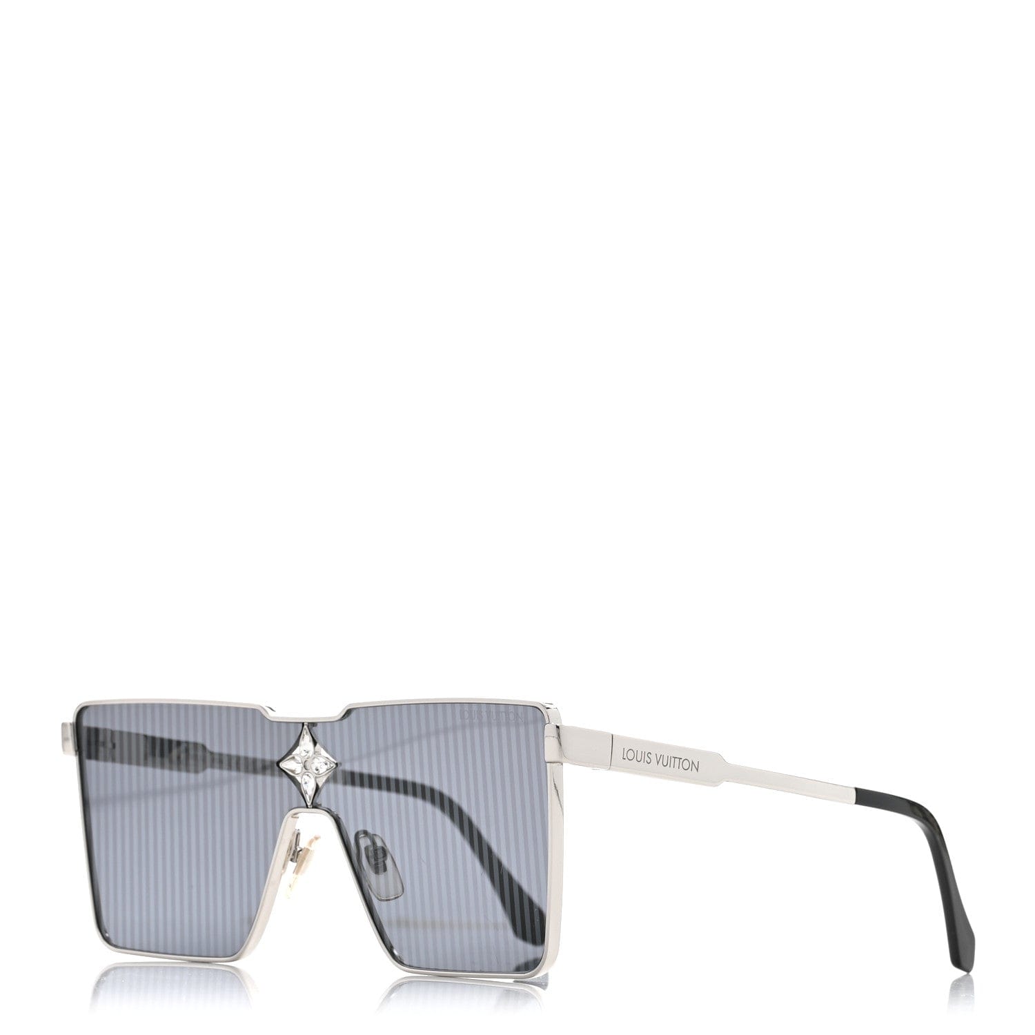Louis Vuitton Metal Swarovski Crystal Cyclone Sunglasses Z1815U Silver