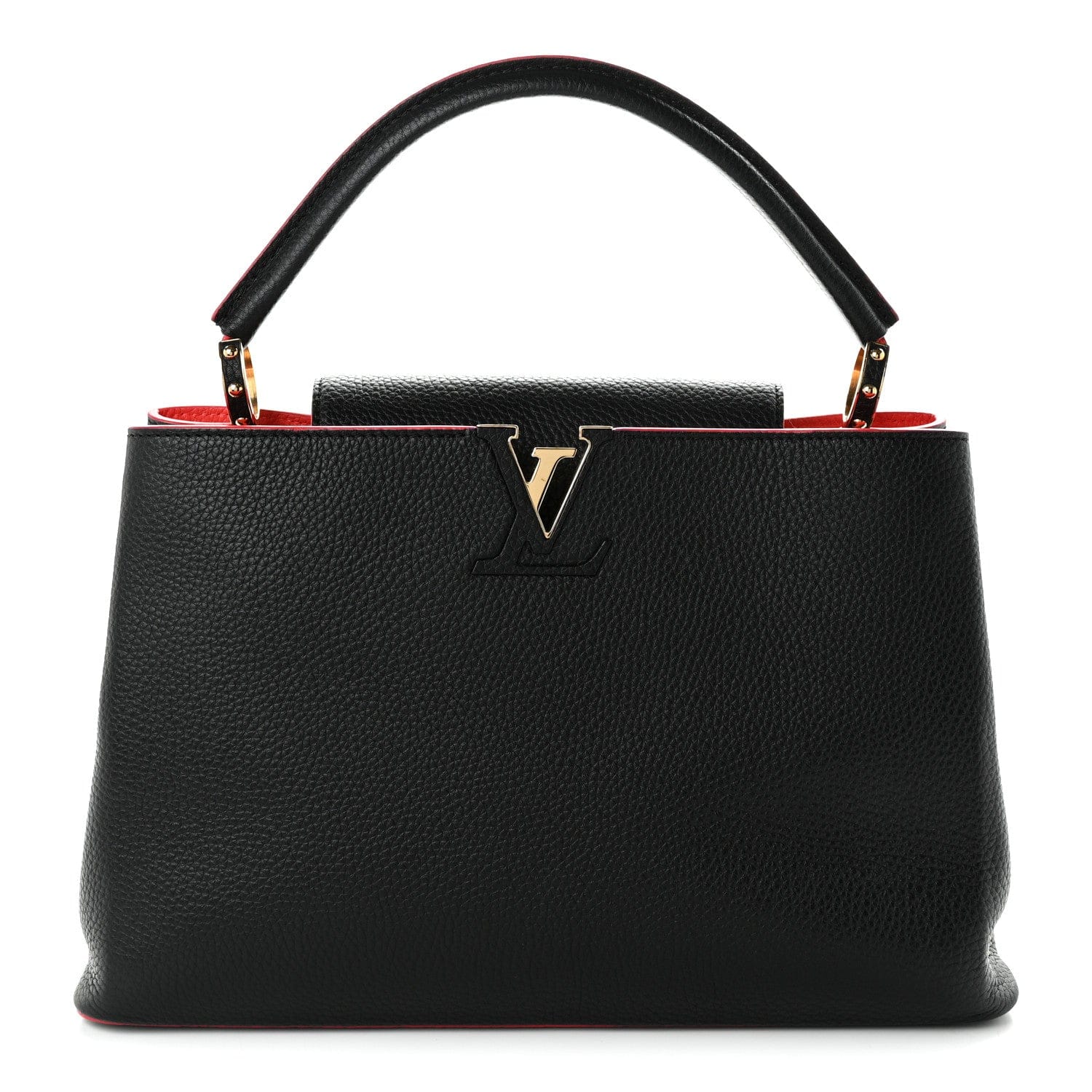 Louis Vuitton Taurillon Capucines MM Black Flamingo