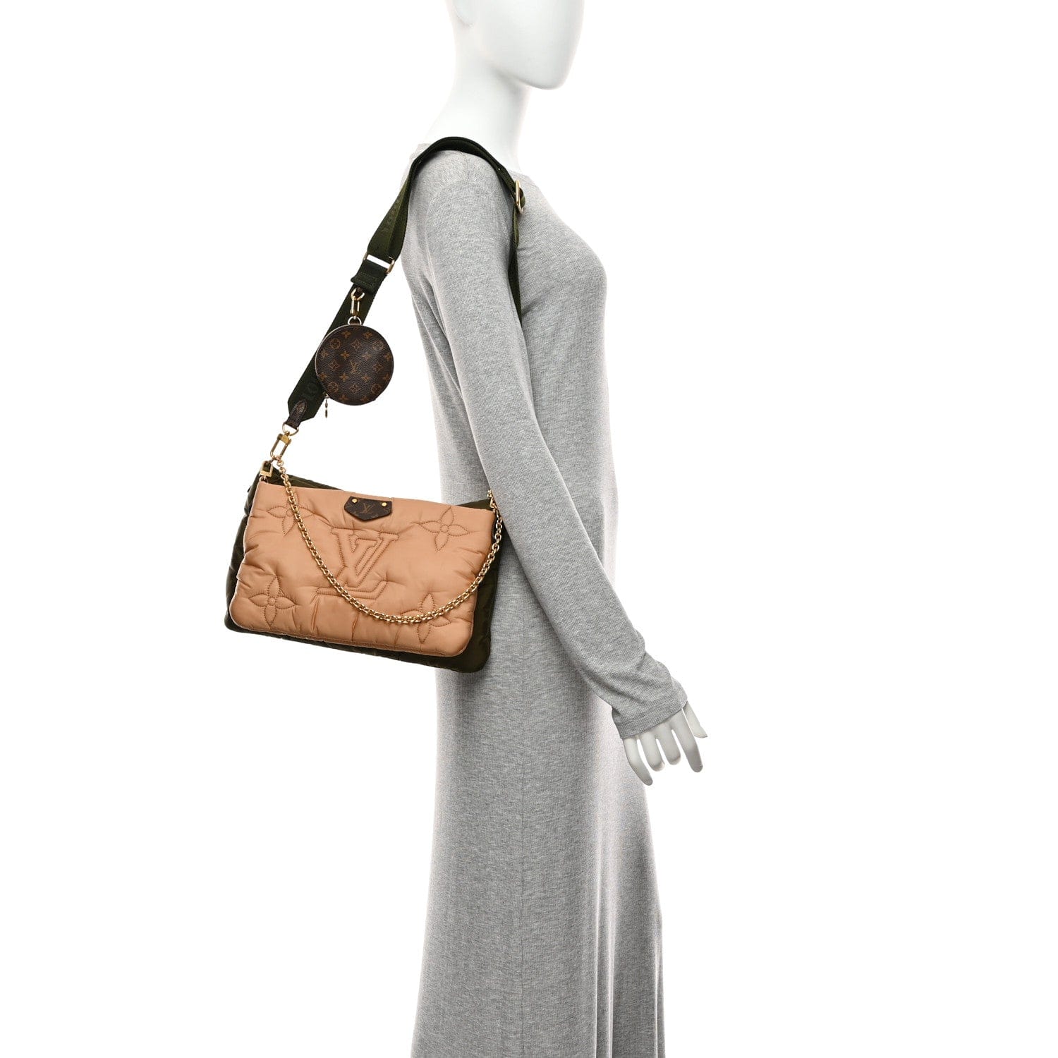 Louis Vuitton Econyl Monogram Pillow Maxi Multi Pochette Accessories Kaki Beige