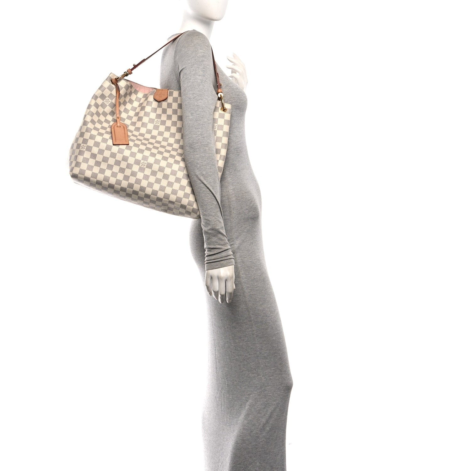 Louis Vuitton Damier Azur Graceful MM Rose Ballerine
