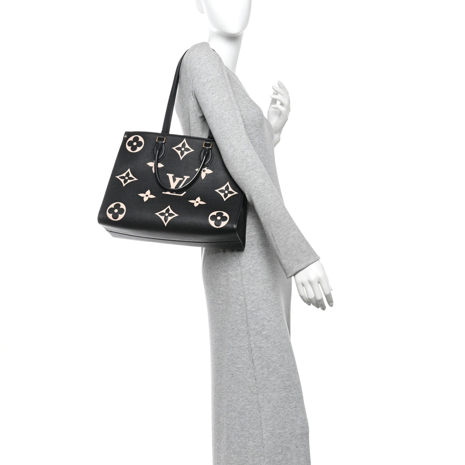 Louis Vuitton Empreinte Monogram Giant Onthego MM Black Beige