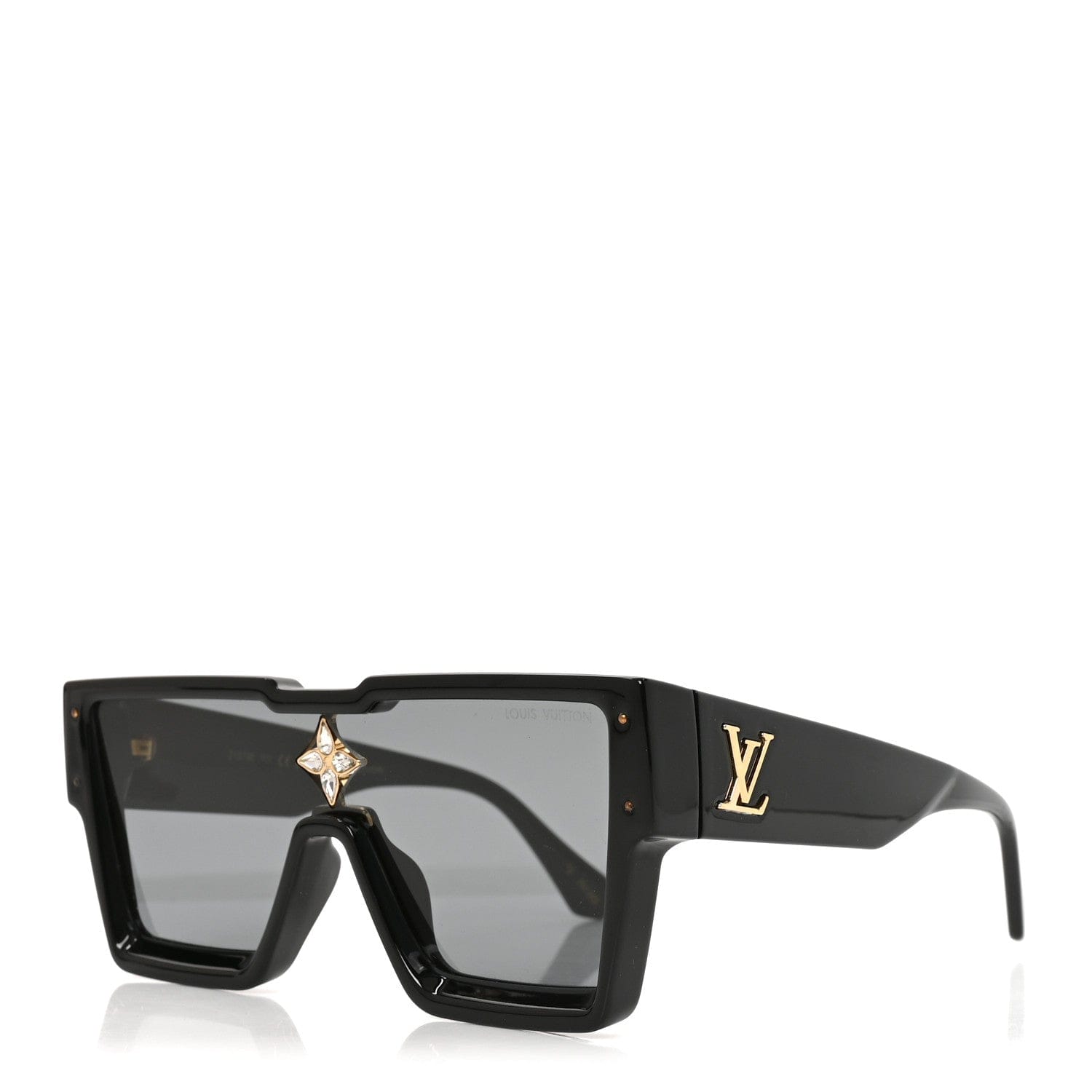 Louis Vuitton Acetate Swarovski Crystal Cyclone Sunglasses Z1578E Black