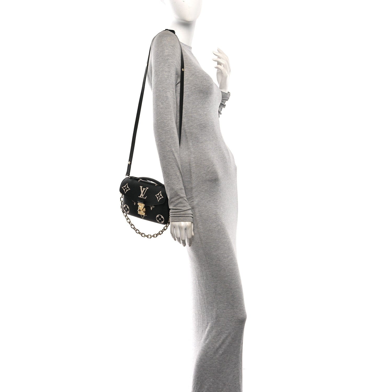 Louis Vuitton Empreinte Monogram Giant Pochette Metis East West Black Beige
