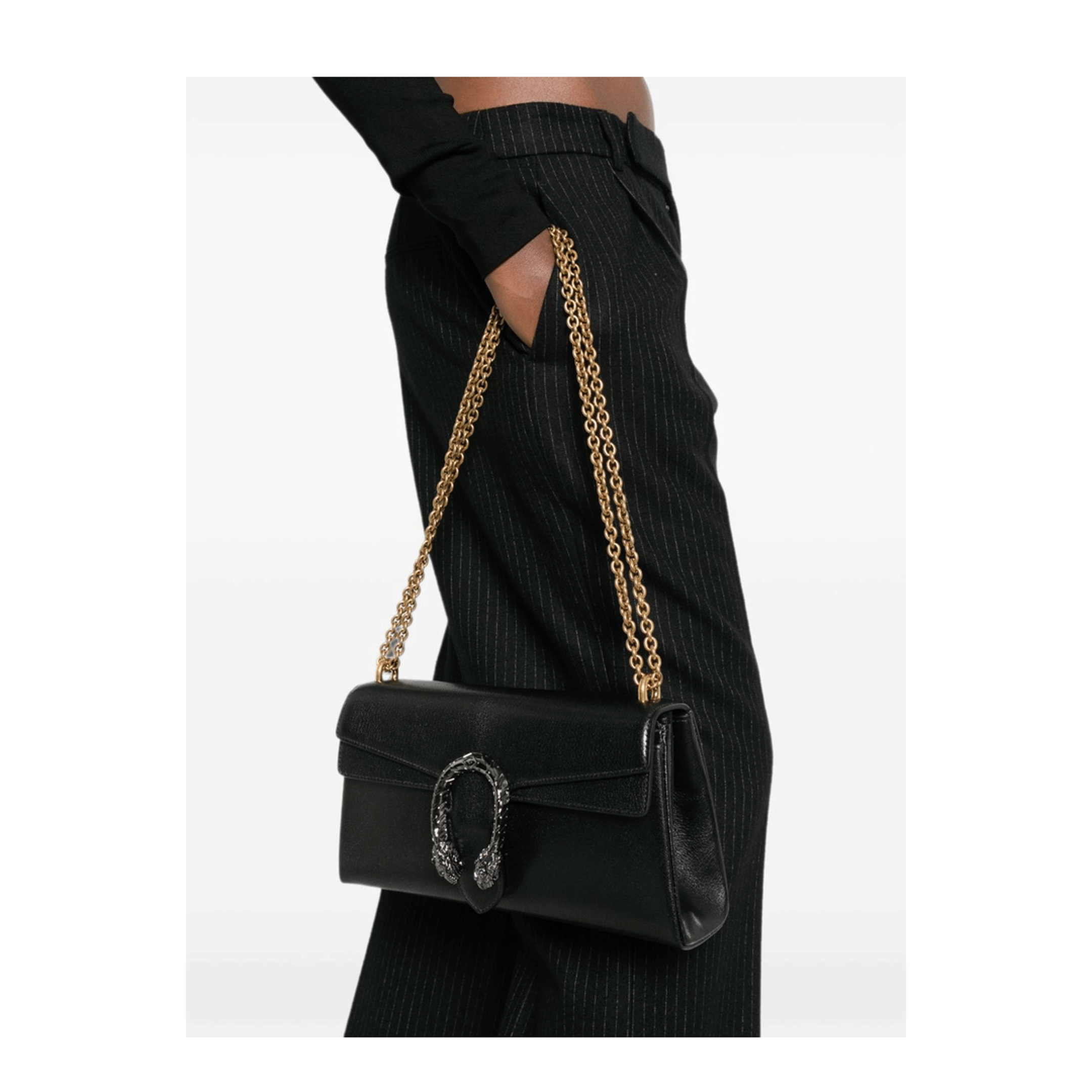 Gucci Dionysus Medium Goat Leather Shoulder Bag - Black
