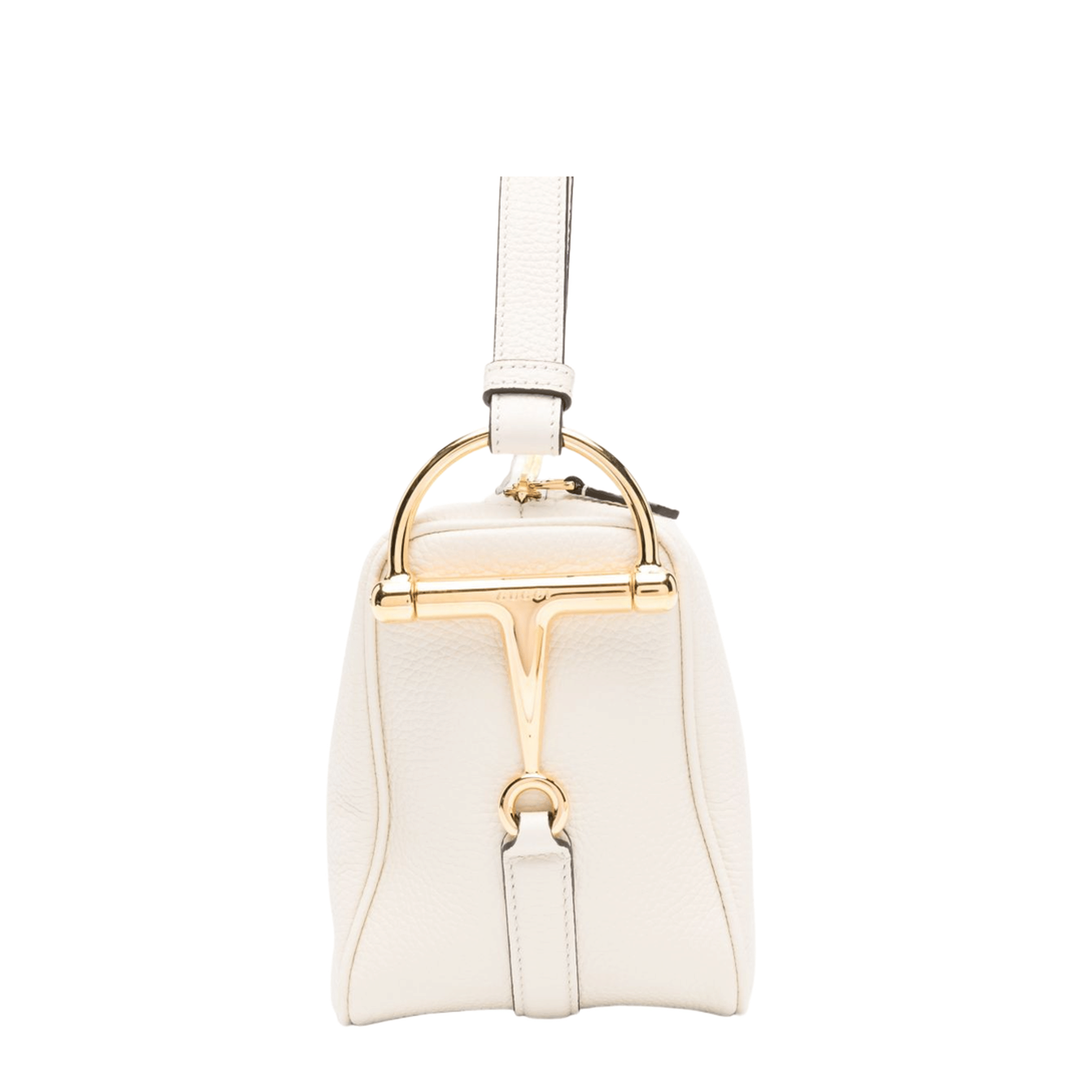 Gucci Half Horsebit Medium Calfskin Shoulder Bag - New Ivoire