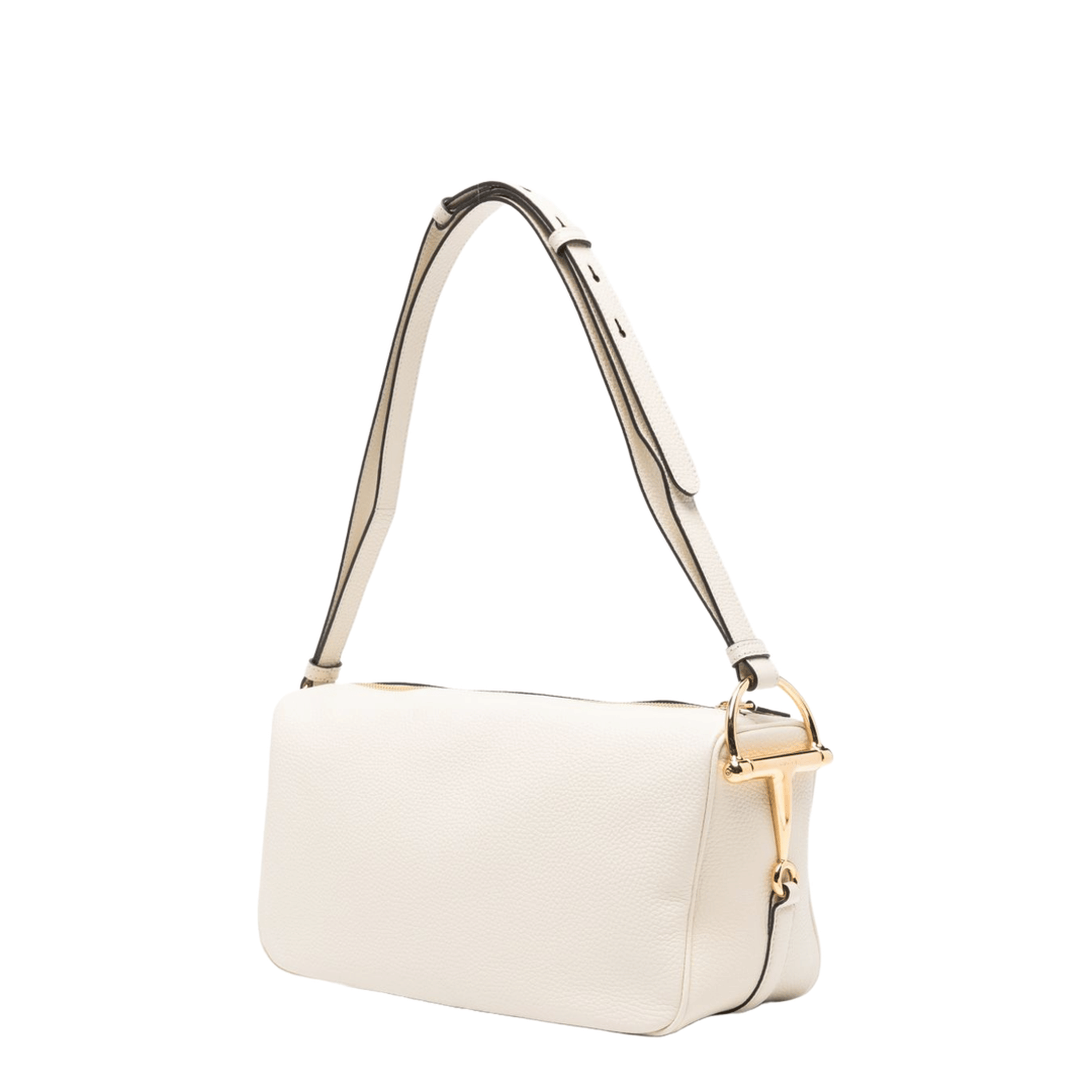 Gucci Half Horsebit Medium Calfskin Shoulder Bag - New Ivoire