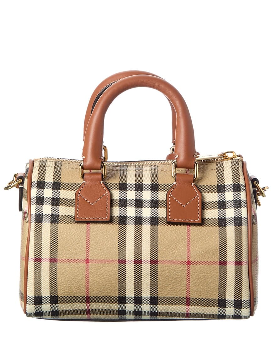Burberry Mini Check Leather Shoulder Bag