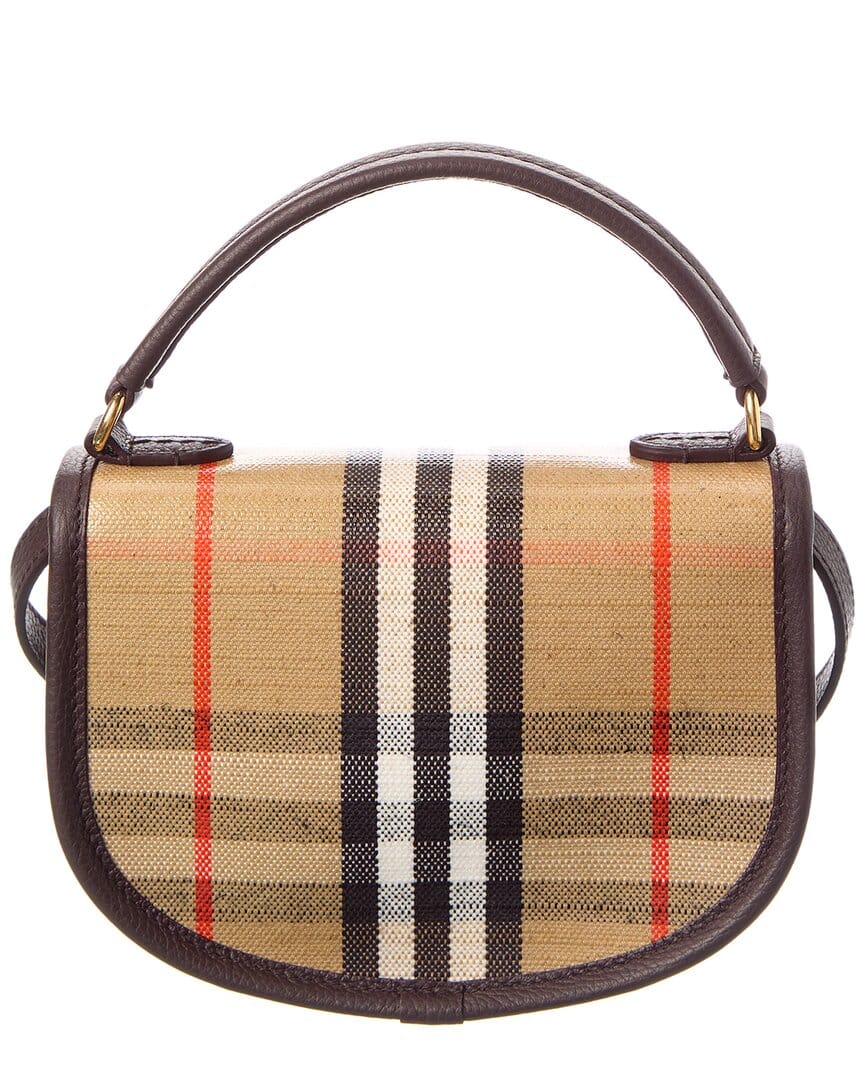 Burberry Highlands Mini Coated Canvas & Leather Shoulder Bag, Brown