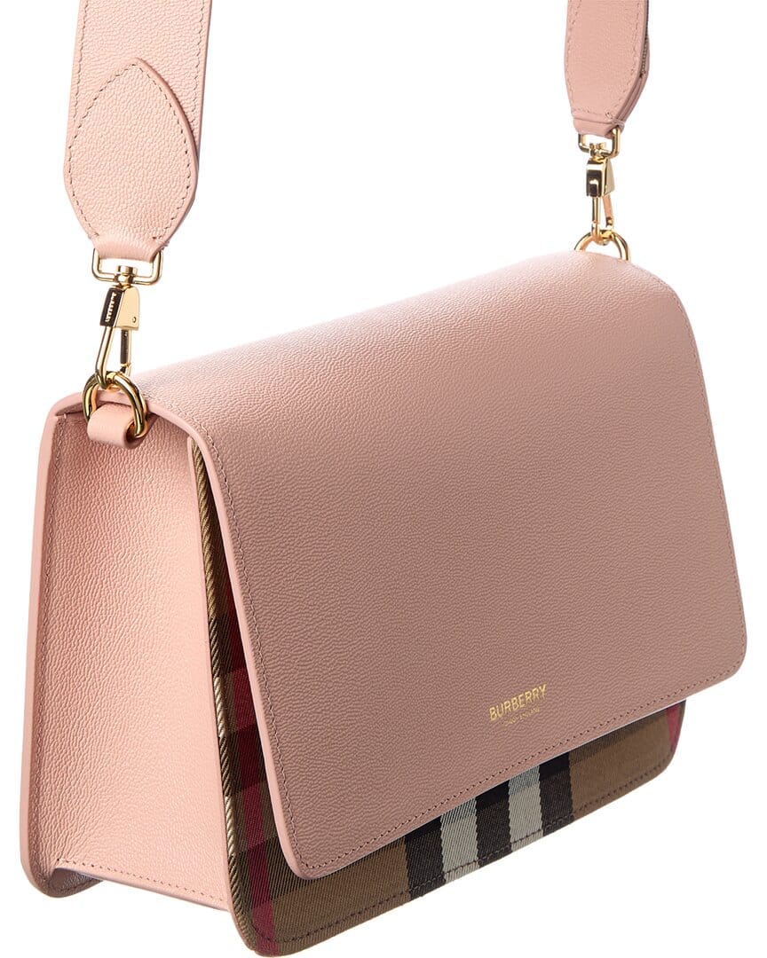 Burberry Check Canvas & Leather Shoulder Bag