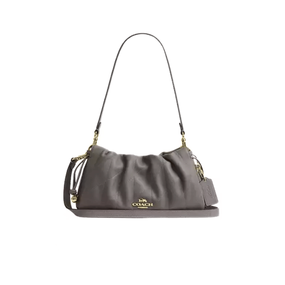 Coach Faye Shoulder Bag With Quilting nappa leather Gold Slate