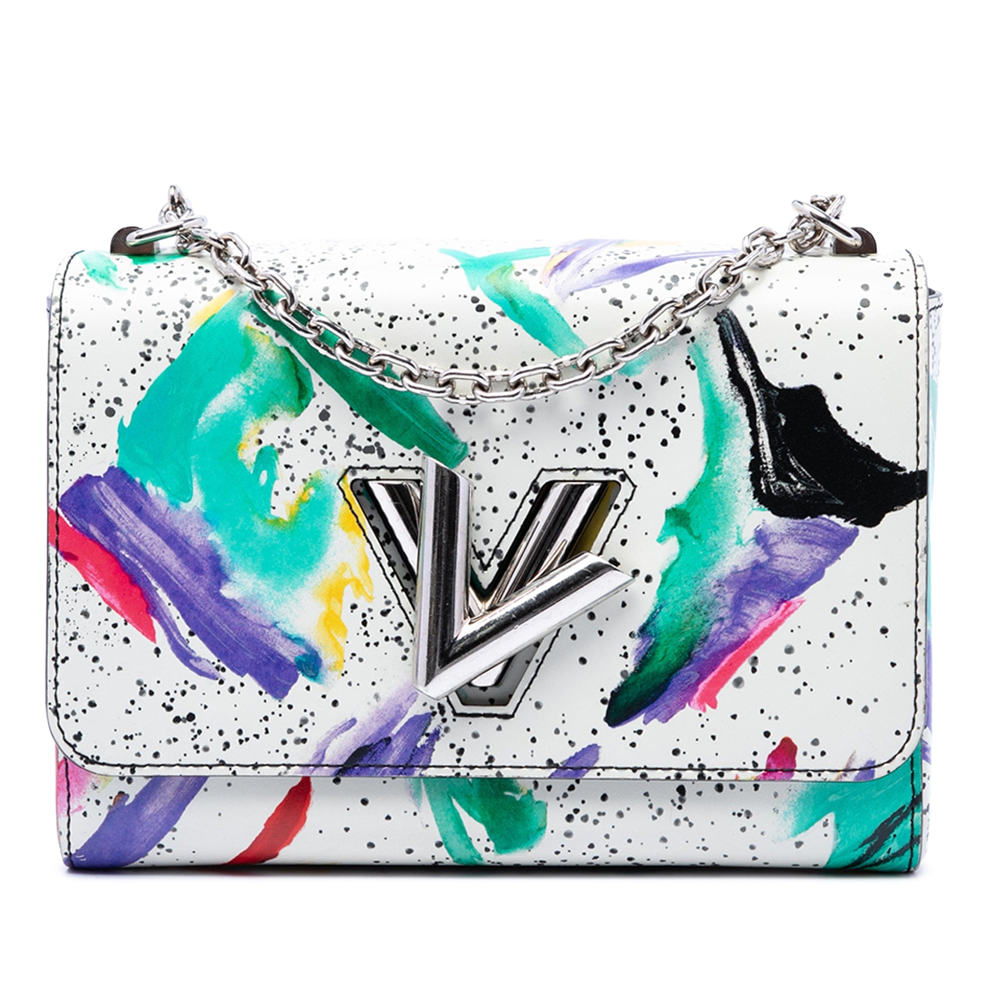Louis Vuitton Leather Splash Print Twist MM