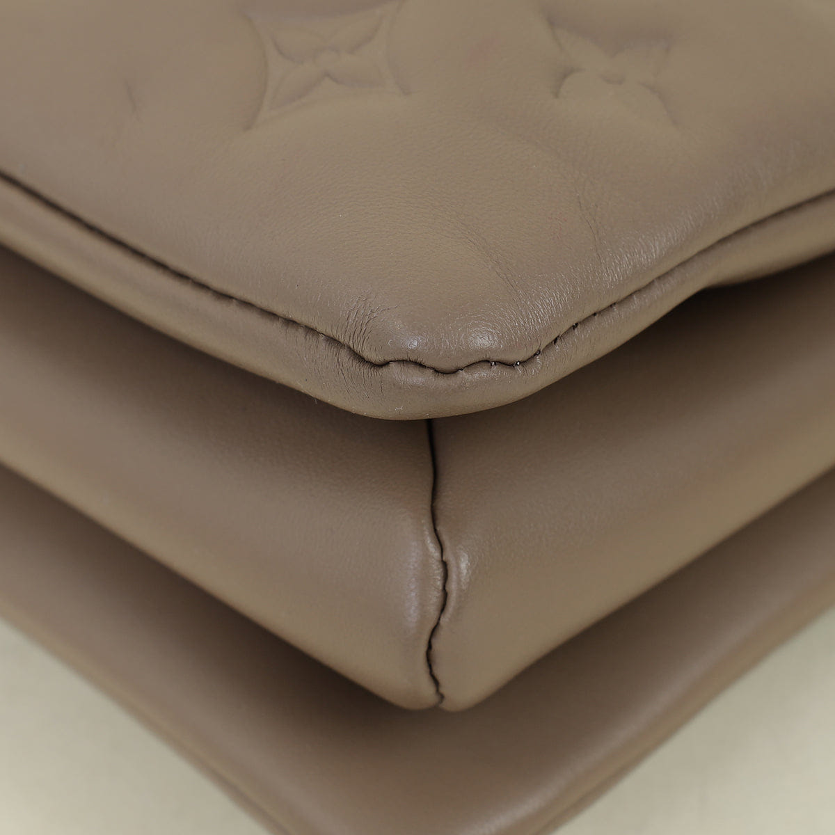 Louis Vuitton Taupe Monogram Embossed Puffy Coussin PM Bag