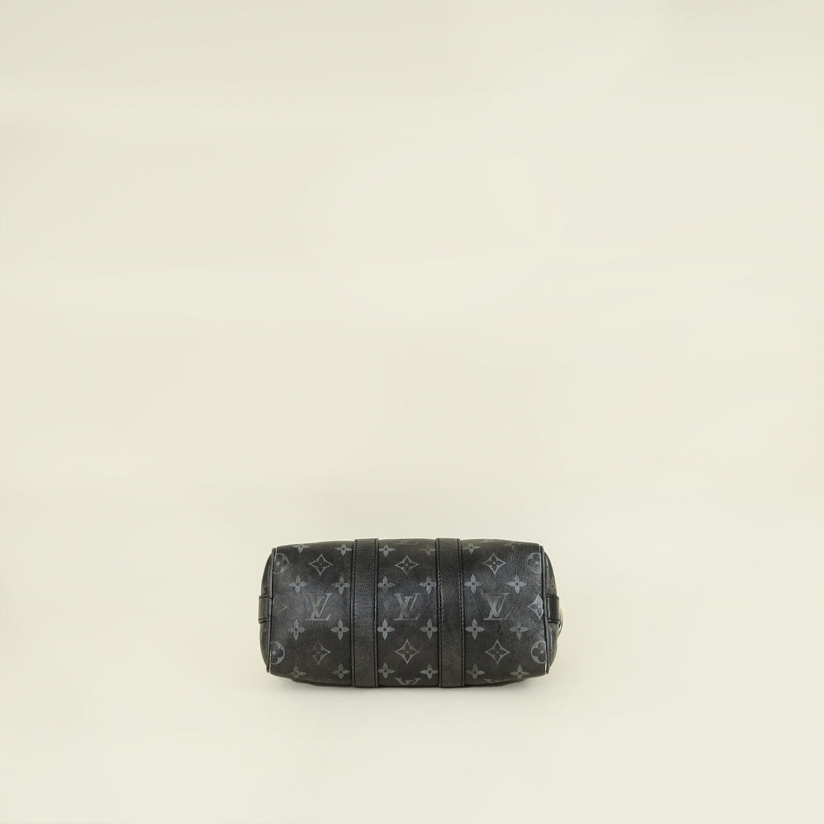 Louis Vuitton Faded Black Brushed Monogram Eclipse Keepall Bandouliere 25 Bag
