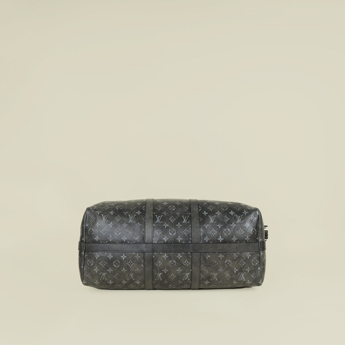 Louis Vuitton Faded Black Brushed Monogram Eclipse Keepall Bandouliere 50 Bag