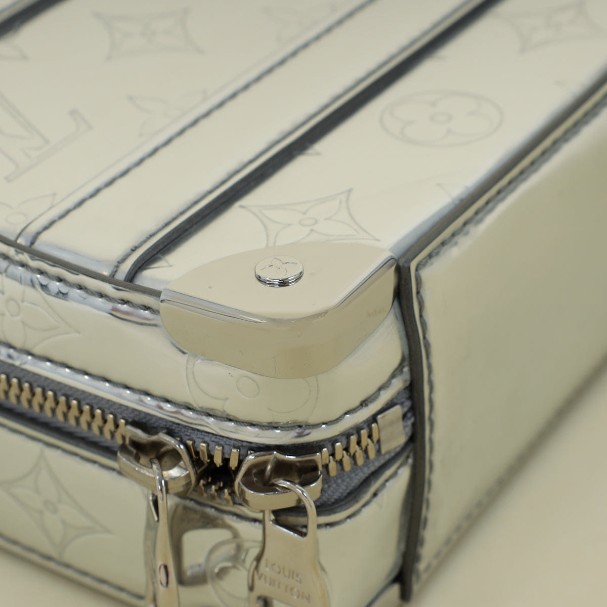 Louis Vuitton Silver Monogram Mirror Soft Handle Trunk Bag