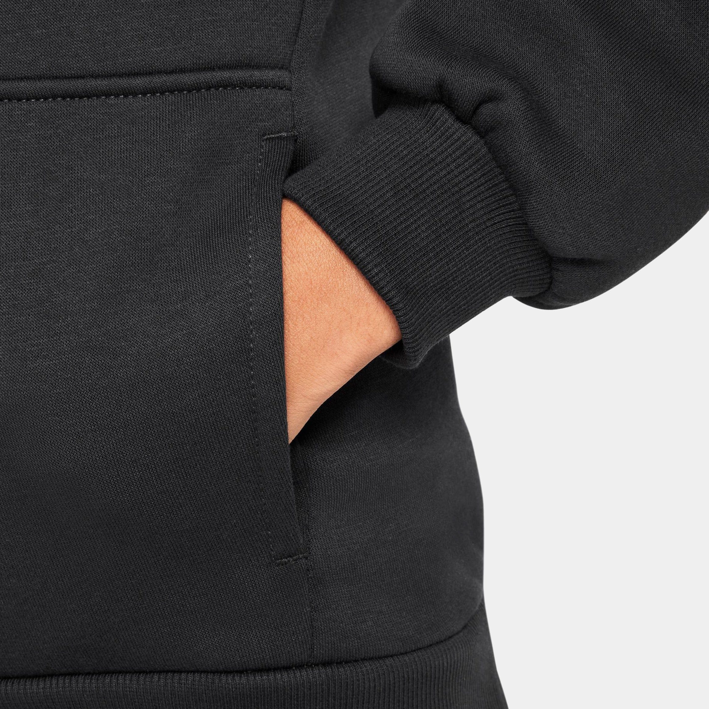 Nike NSW Stacked Logo Pullover Grade School Hoodie (Black/Red)