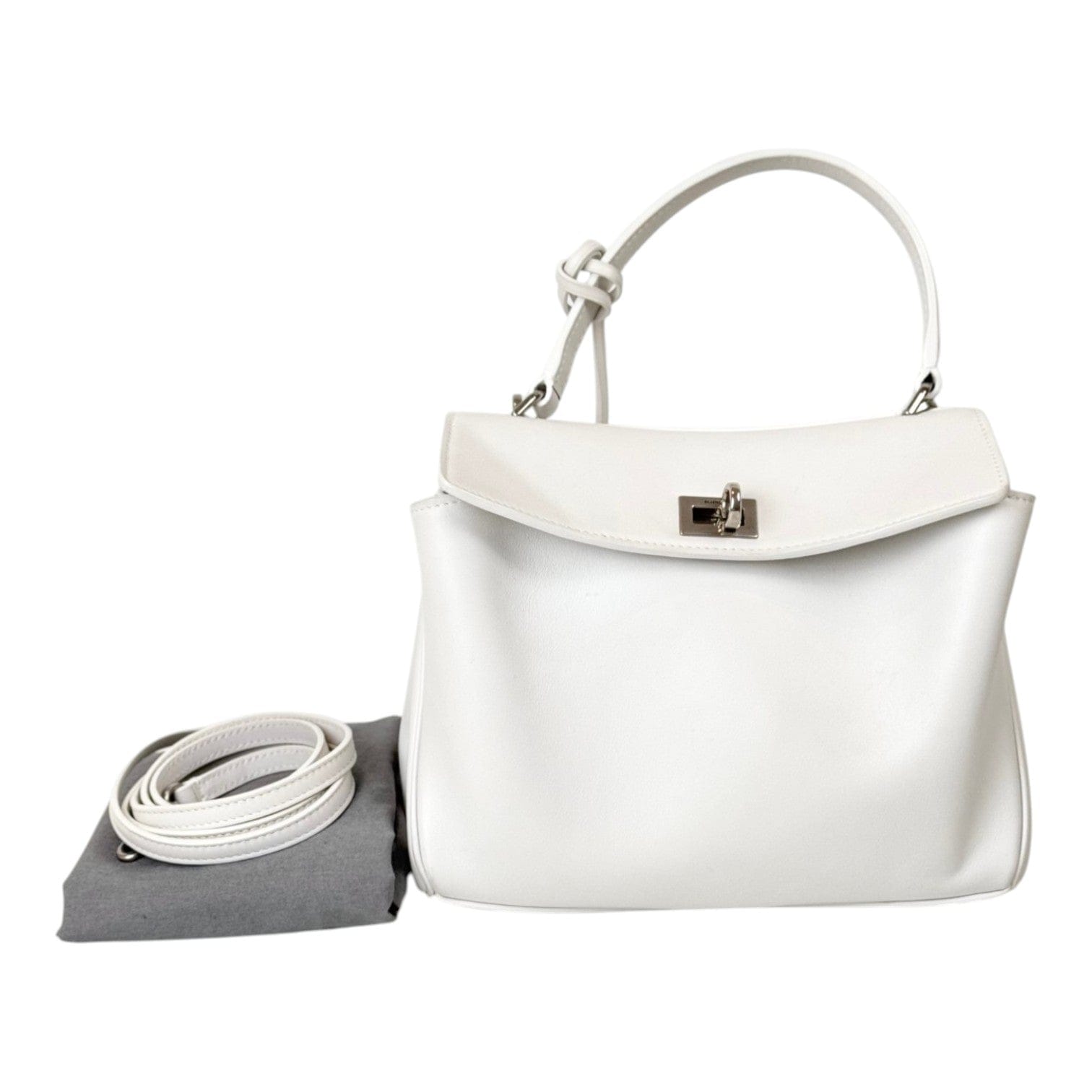 Balenciaga Mini White Rodeo in Smooth Calfskin Bag