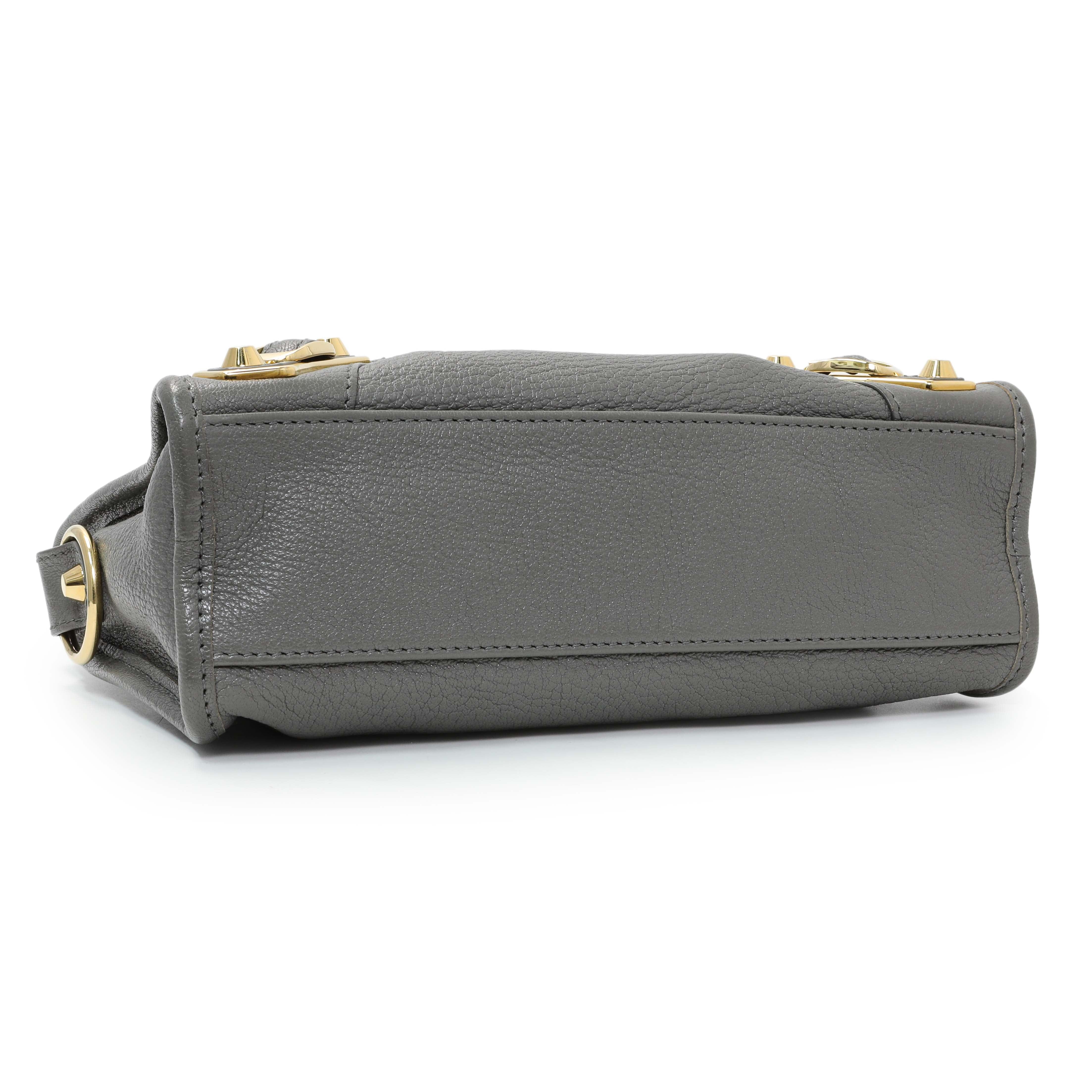 Balenciaga Grey Chevre Metallic Edge Mini City