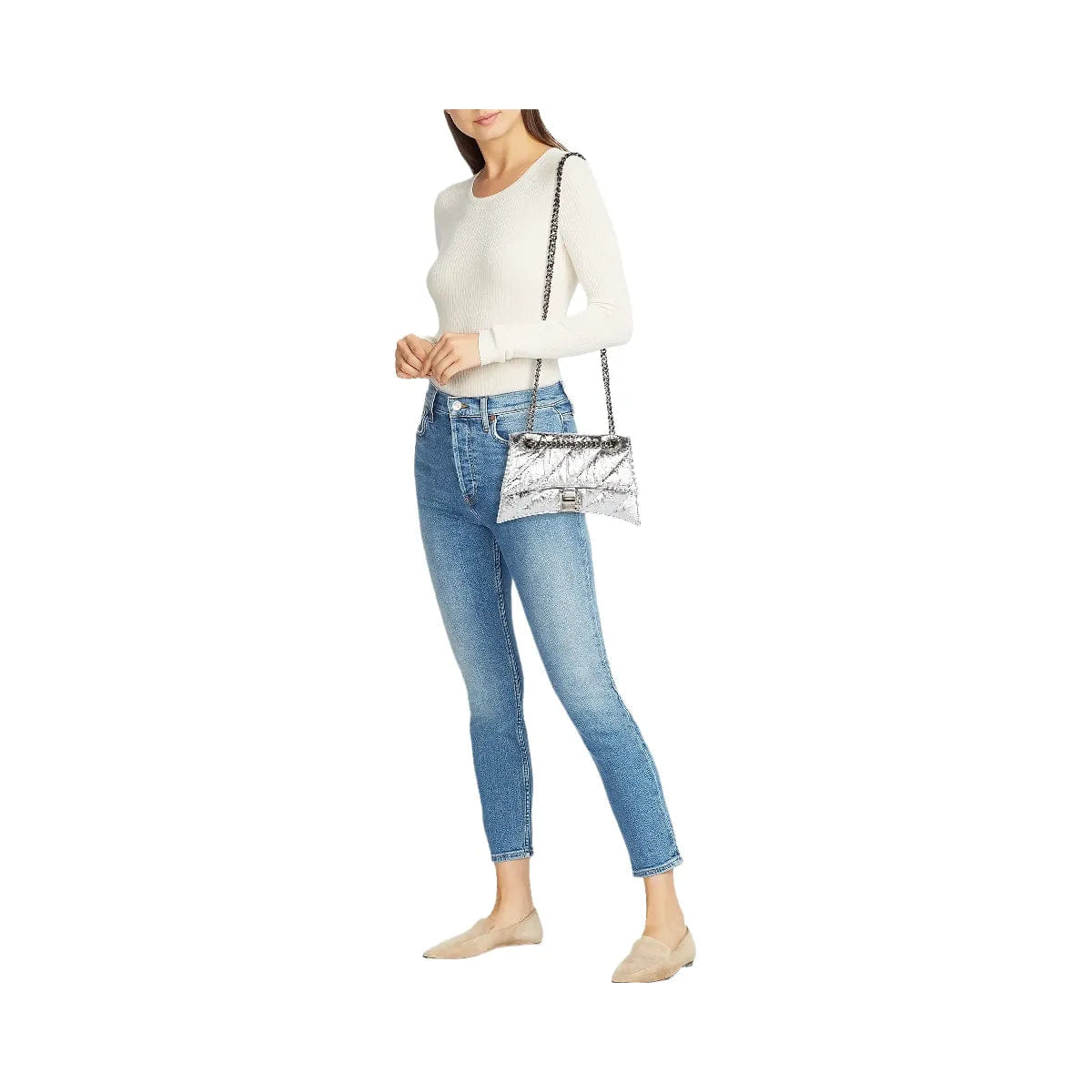 Balenciaga Crush Small Chain Bag Metallized Quilted