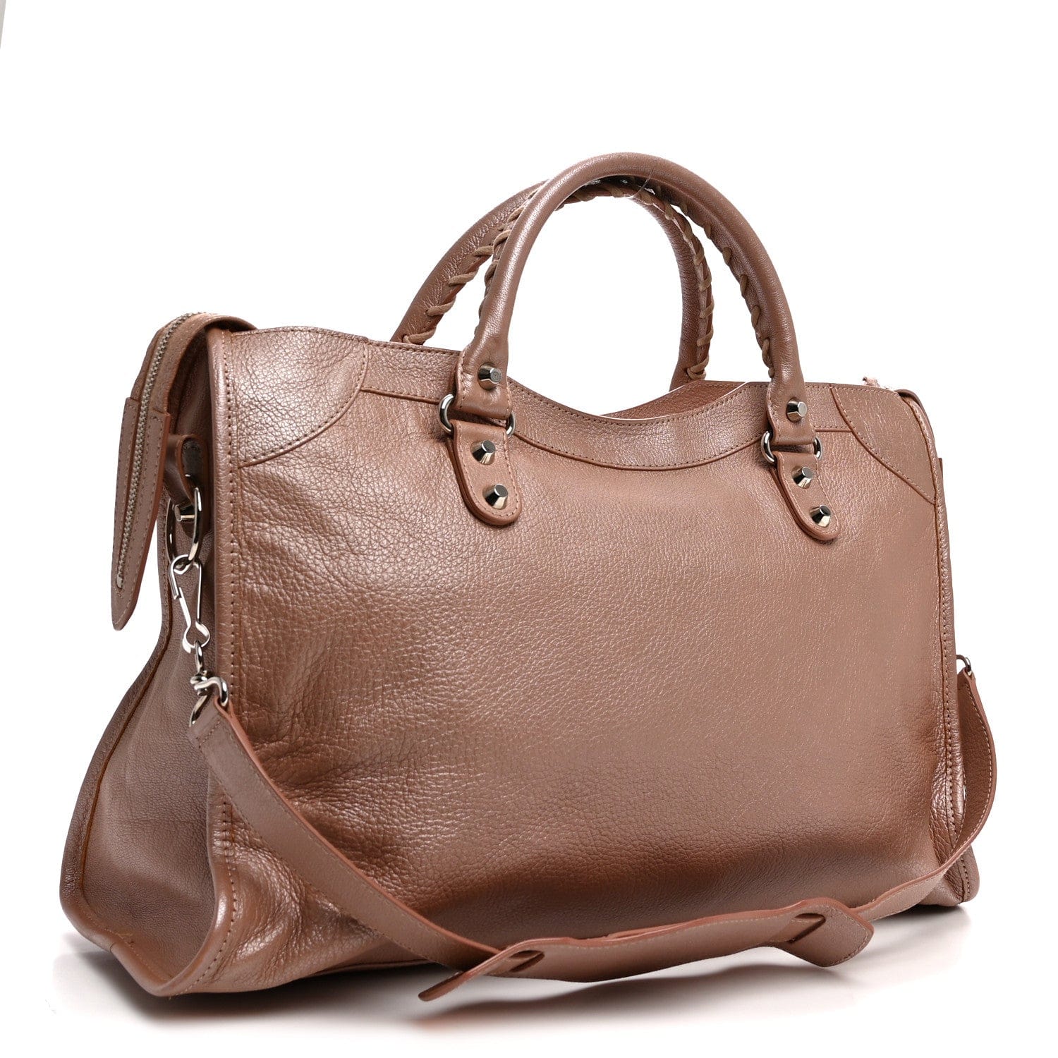 Balenciaga Pearlescent Goatskin Classic Palladium Hardware City Rose Rose Light