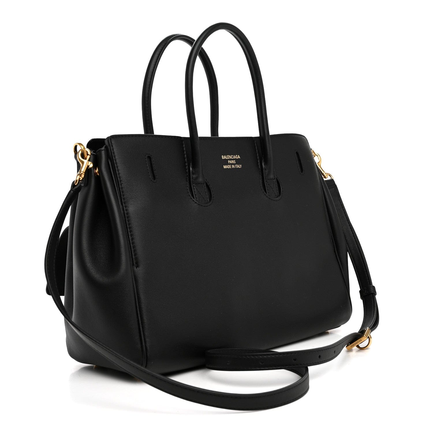 Balenciaga Smooth Calfskin Small Bel Air Carry All Bag Black