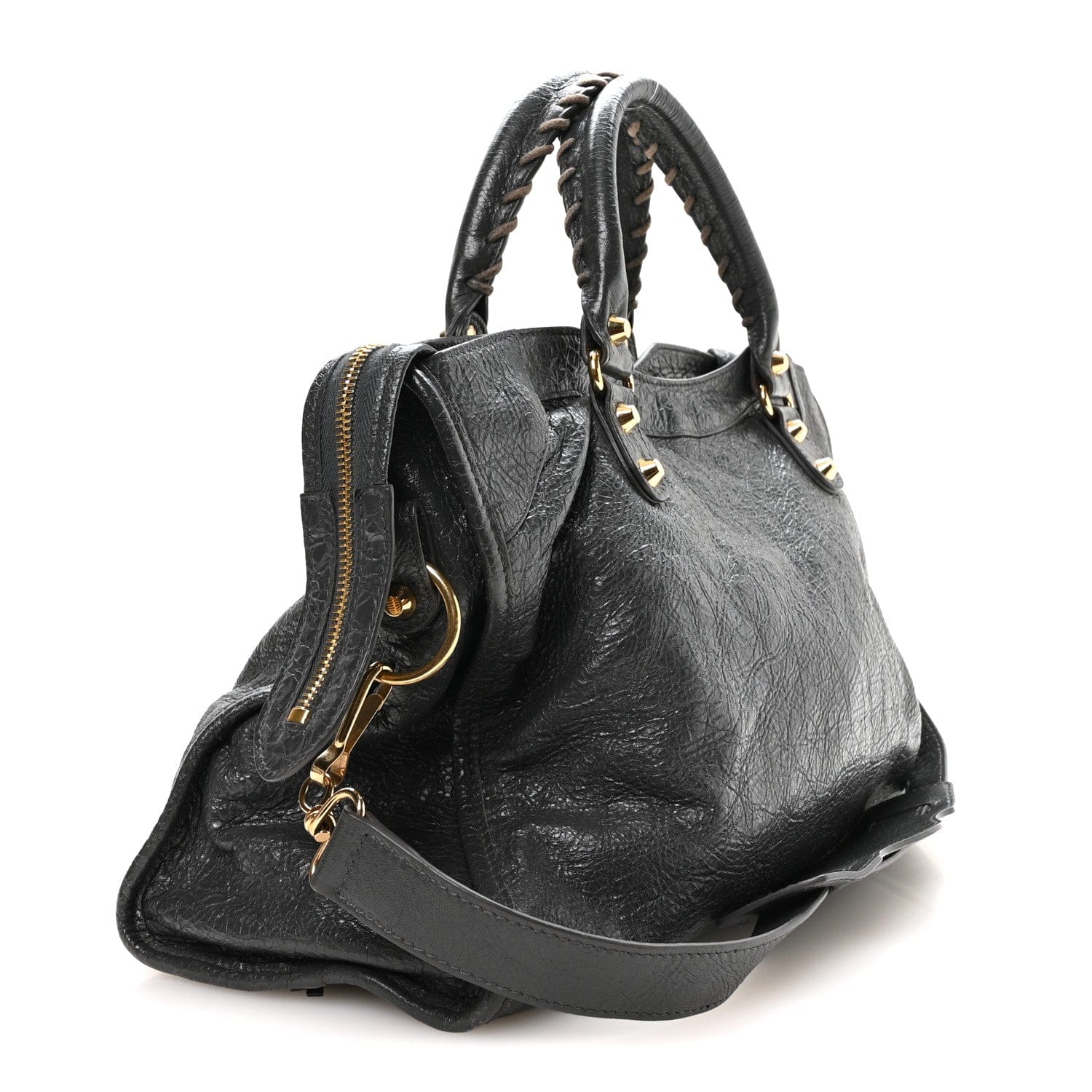 Balenciaga Agneau Classic Gold Hardware City Gris Fossile