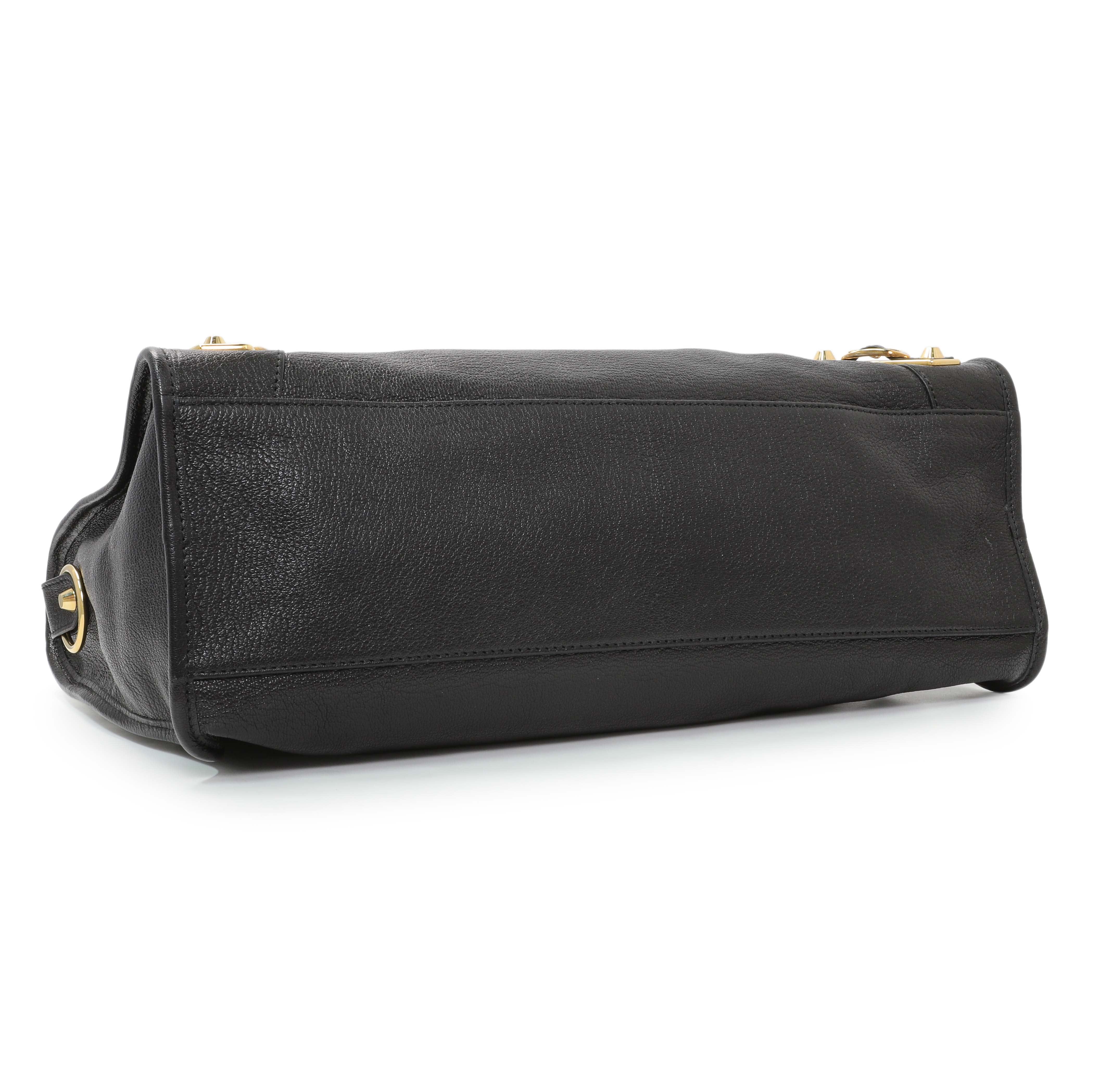 Balenciaga Black Chevre Gold Metallic Edge Hardware City