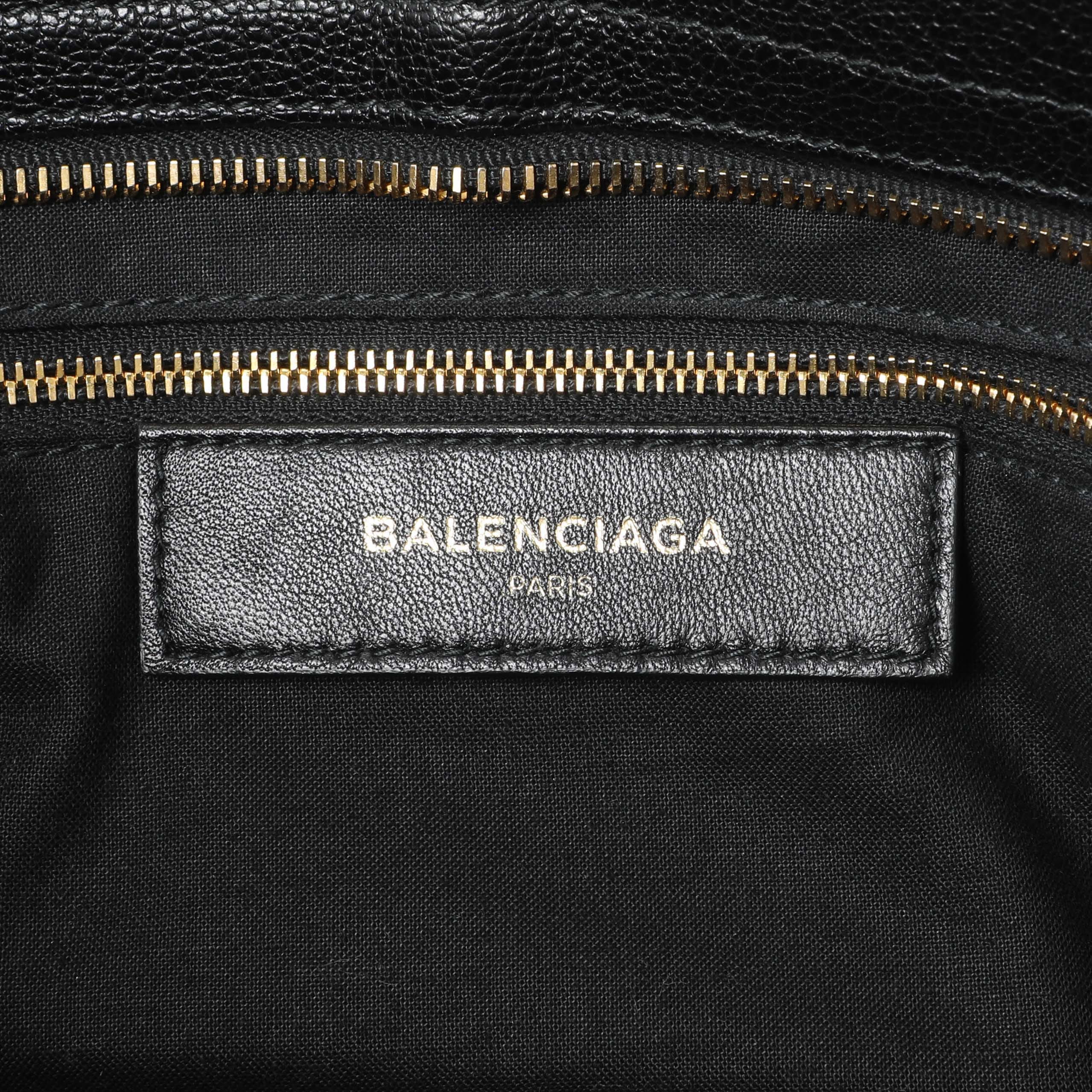 Balenciaga Black Chevre Gold Metallic Edge Hardware City