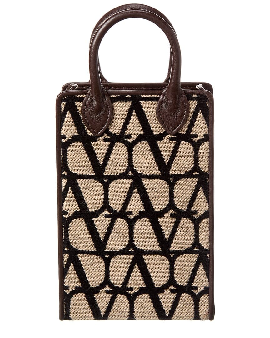 Valentino Mini Toile Iconographe Canvas & Leather Satchel