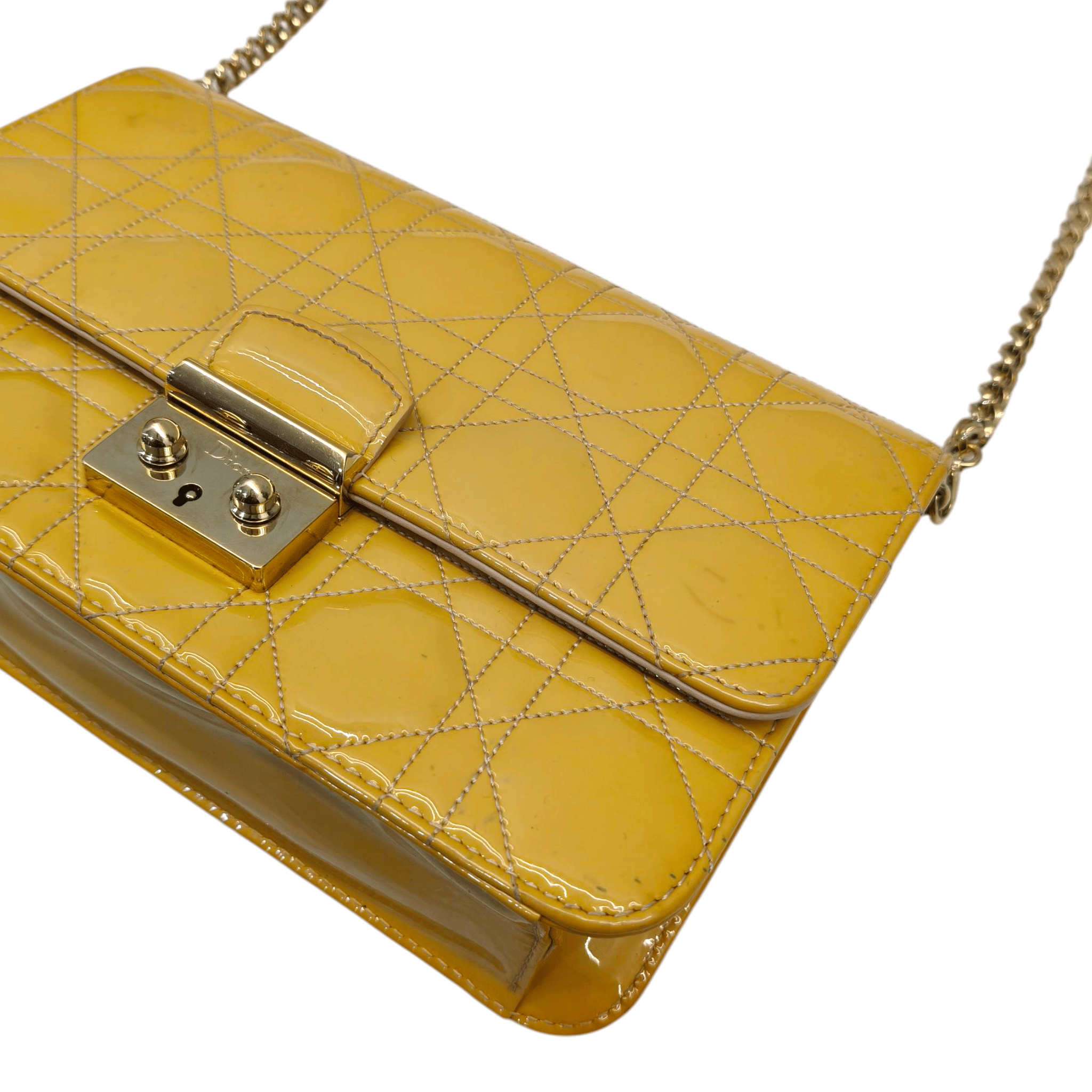 Christian Dior Cannage Patent Leather Miss Dior Promenade Bag