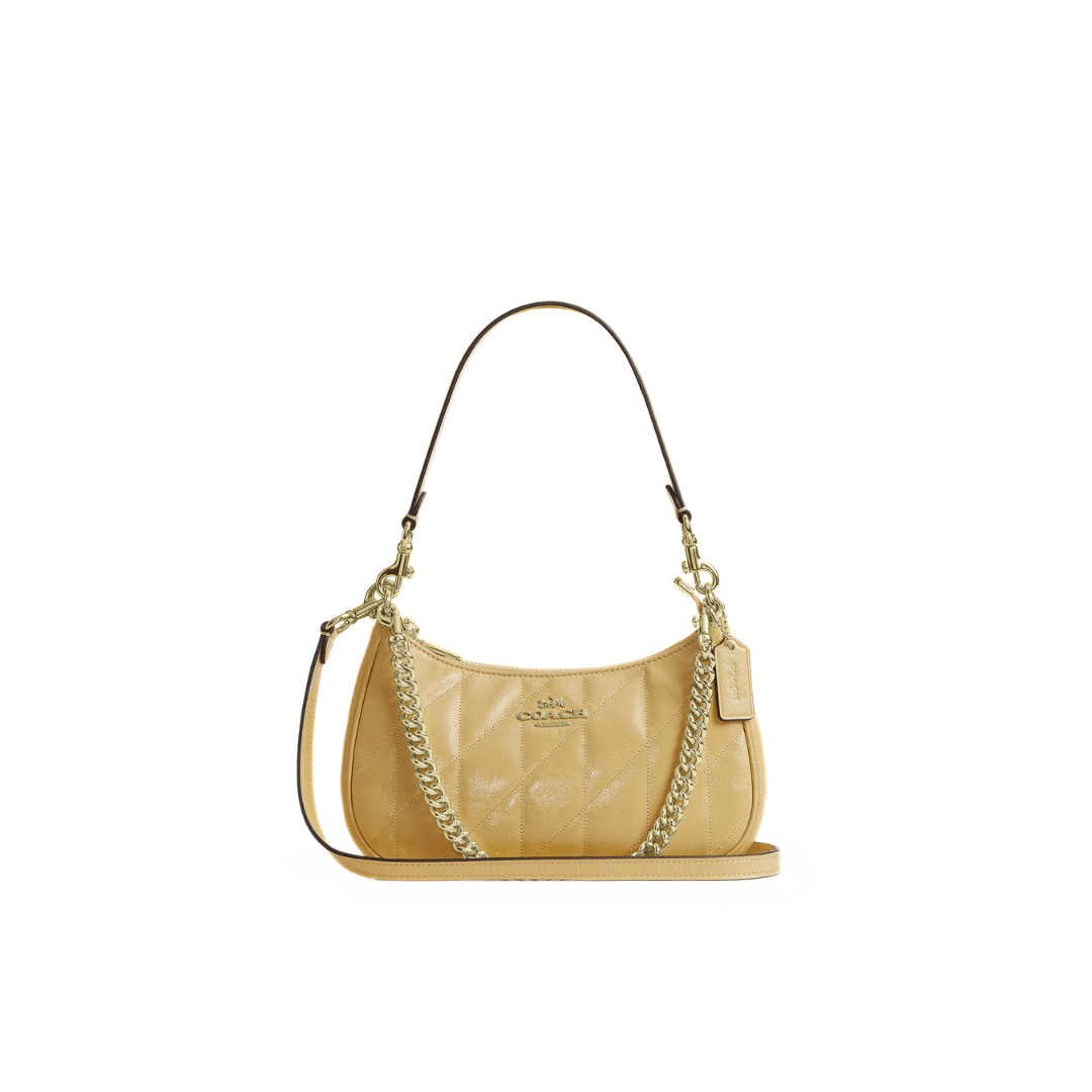 Coach Teri Shoulder Bag With Quilting Soft Yellow