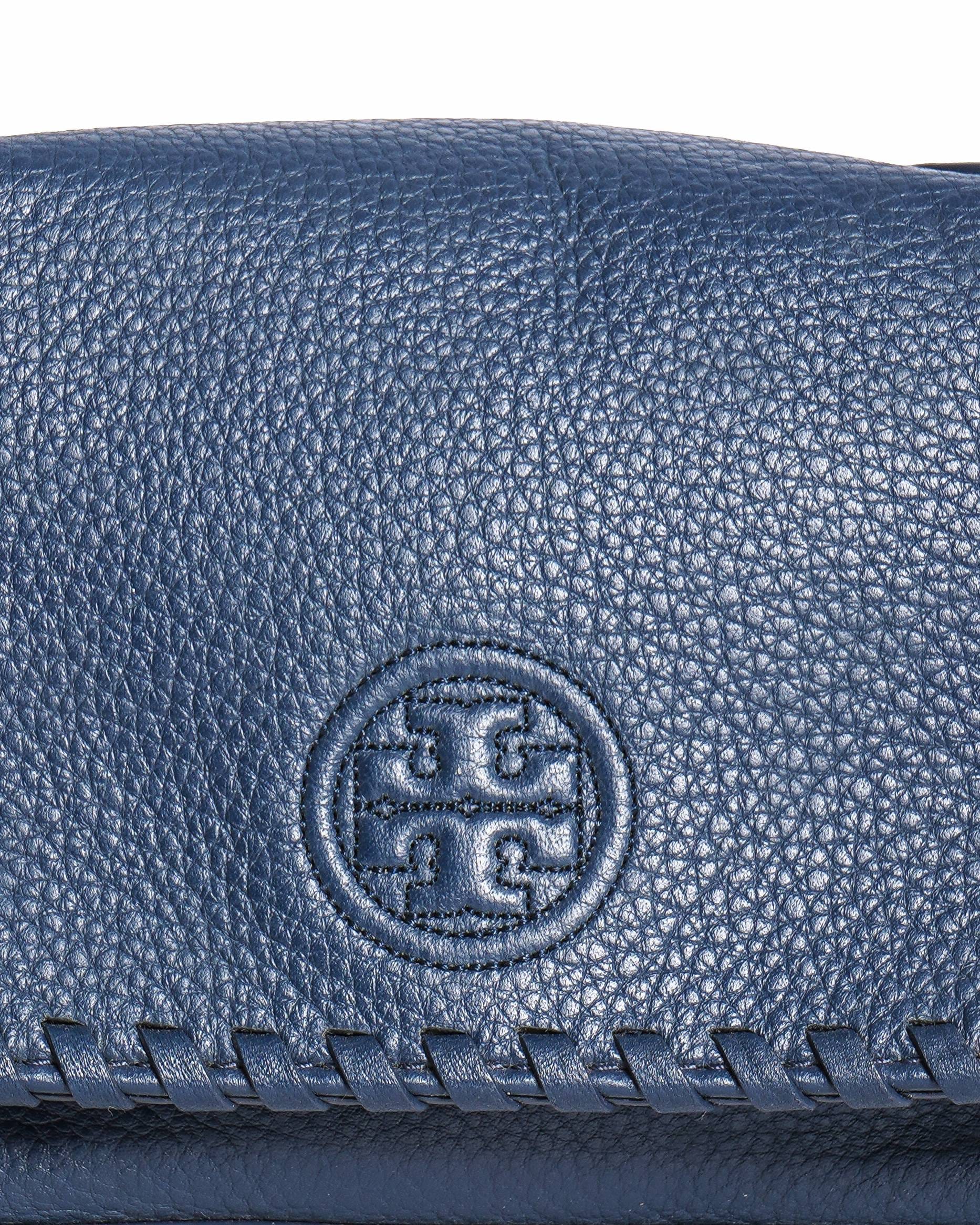 Tory Burch Blue Leather Marion Crossbody Bag
