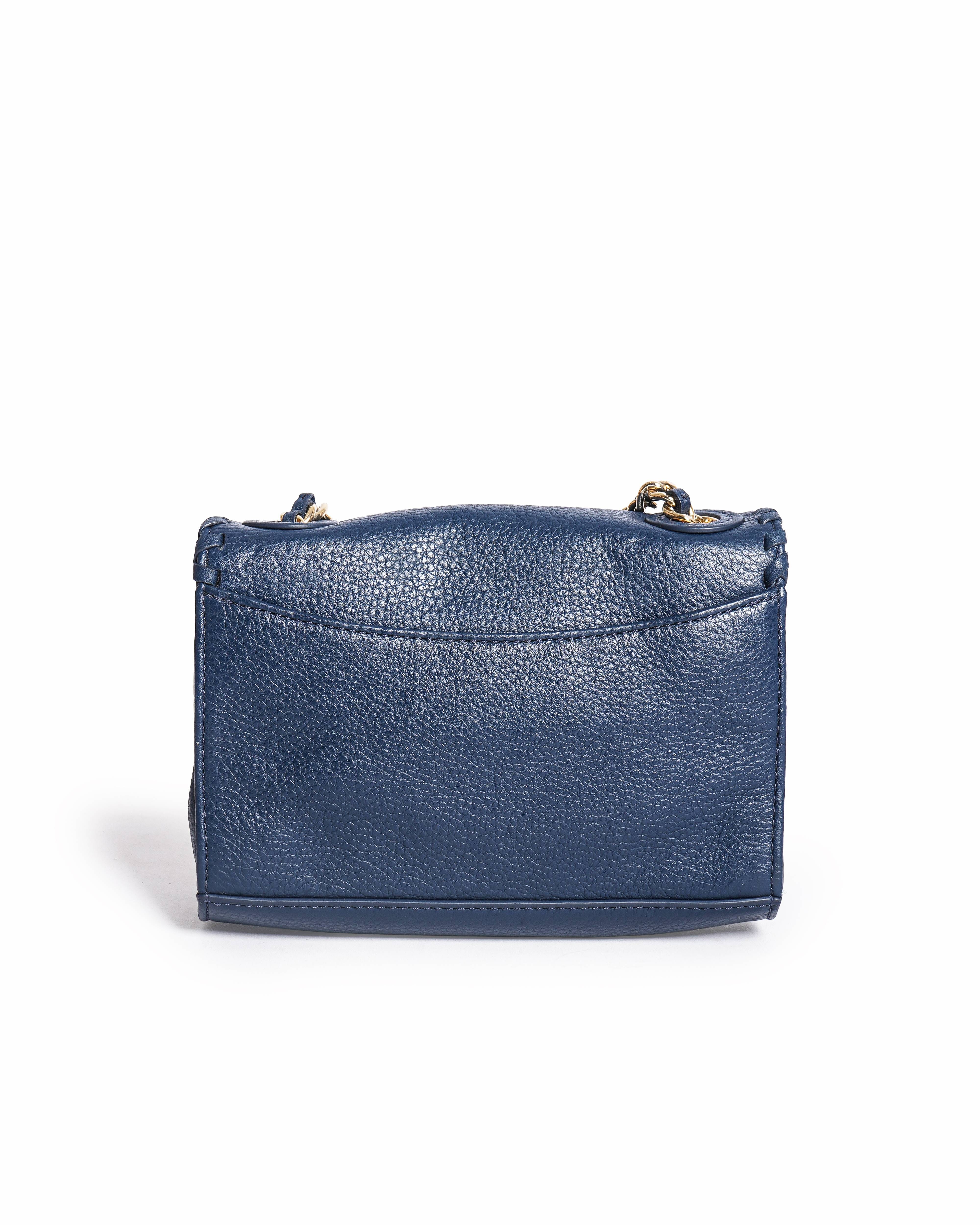 Tory Burch Blue Leather Marion Crossbody Bag