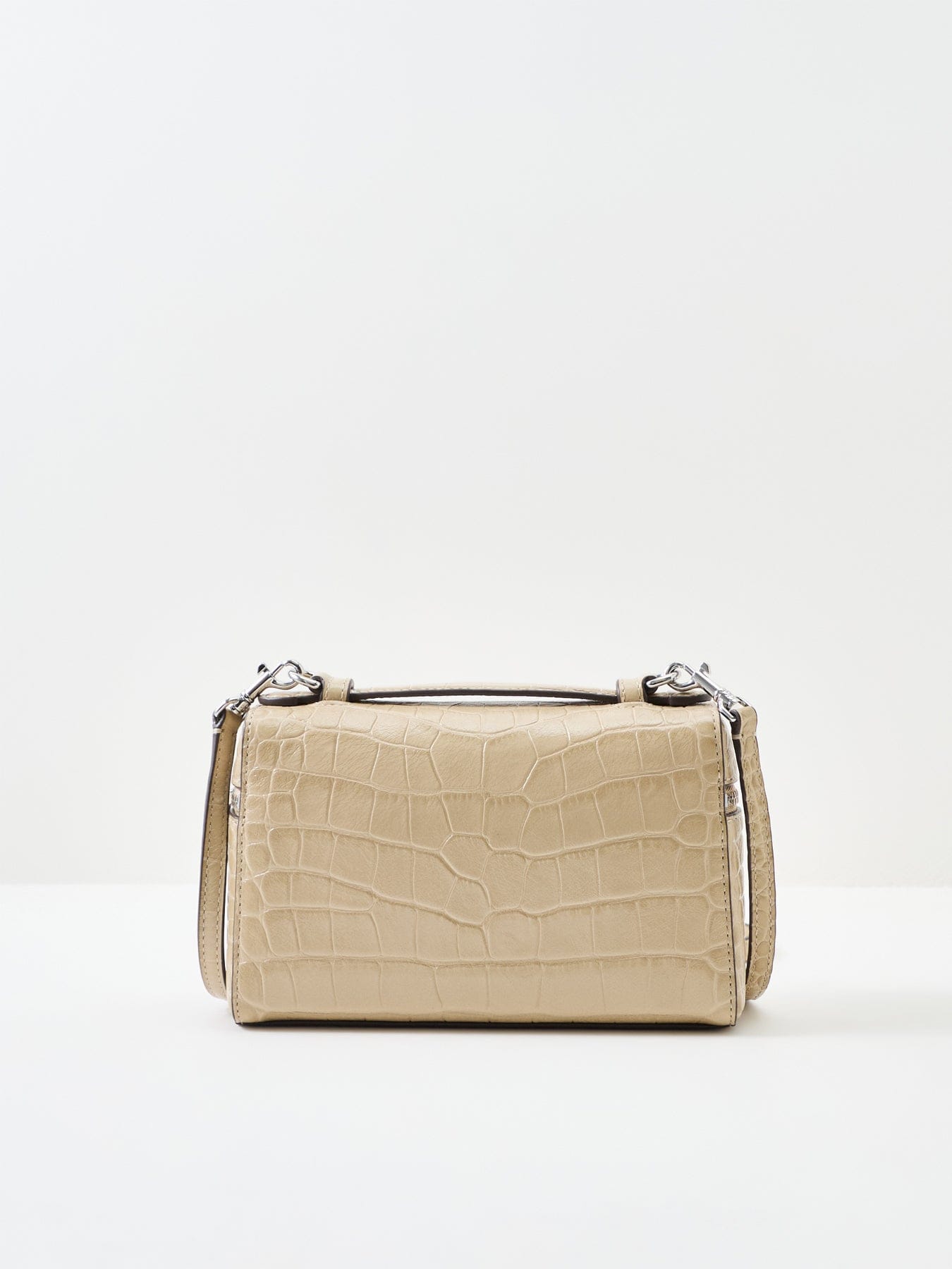 Tory Burch Romy Embossed Slim Top Handle Crossbody Bag Tan