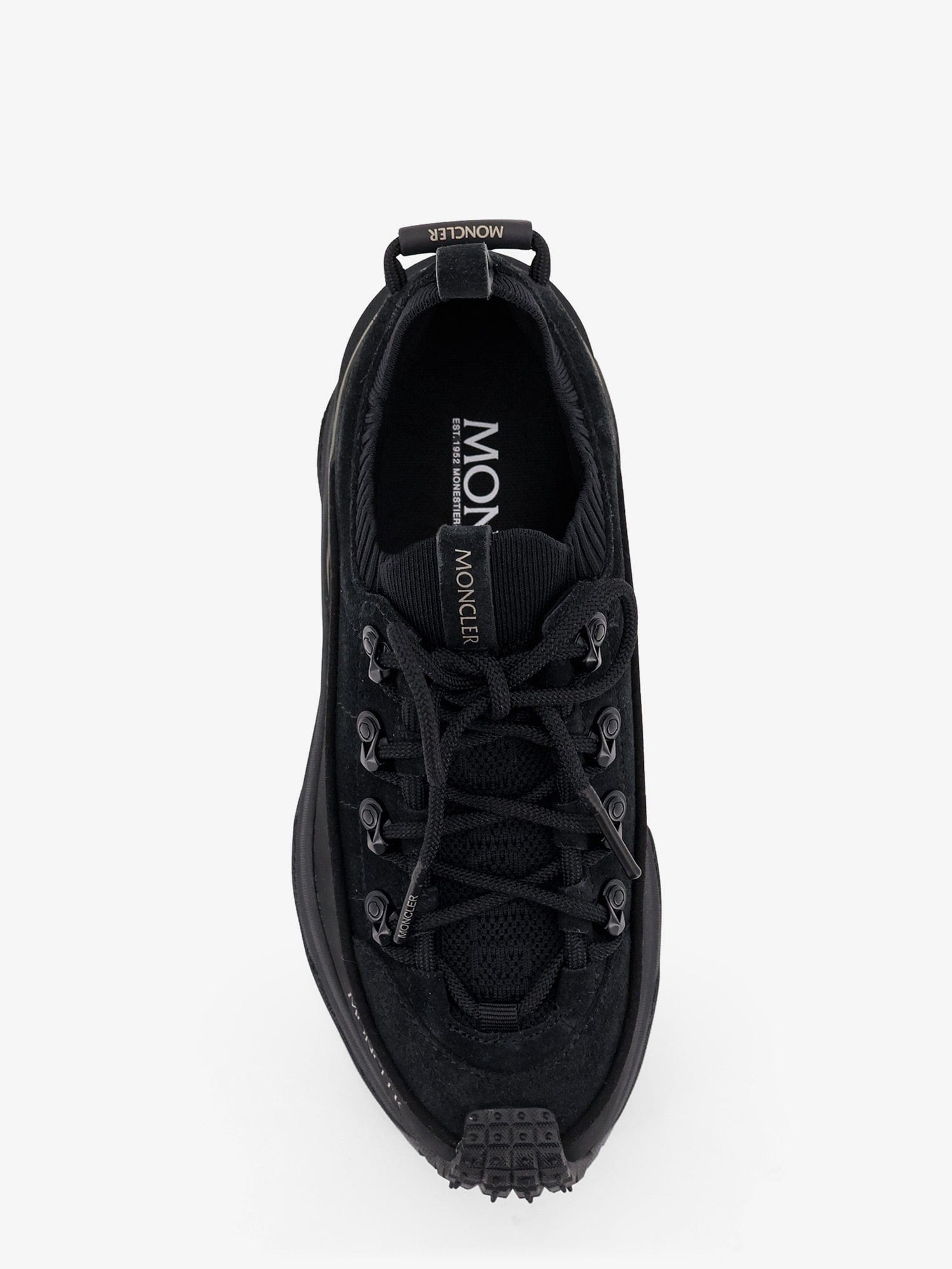 Moncler Trailgrip Lite3 nubuck and suede sneakers with side lettering logo