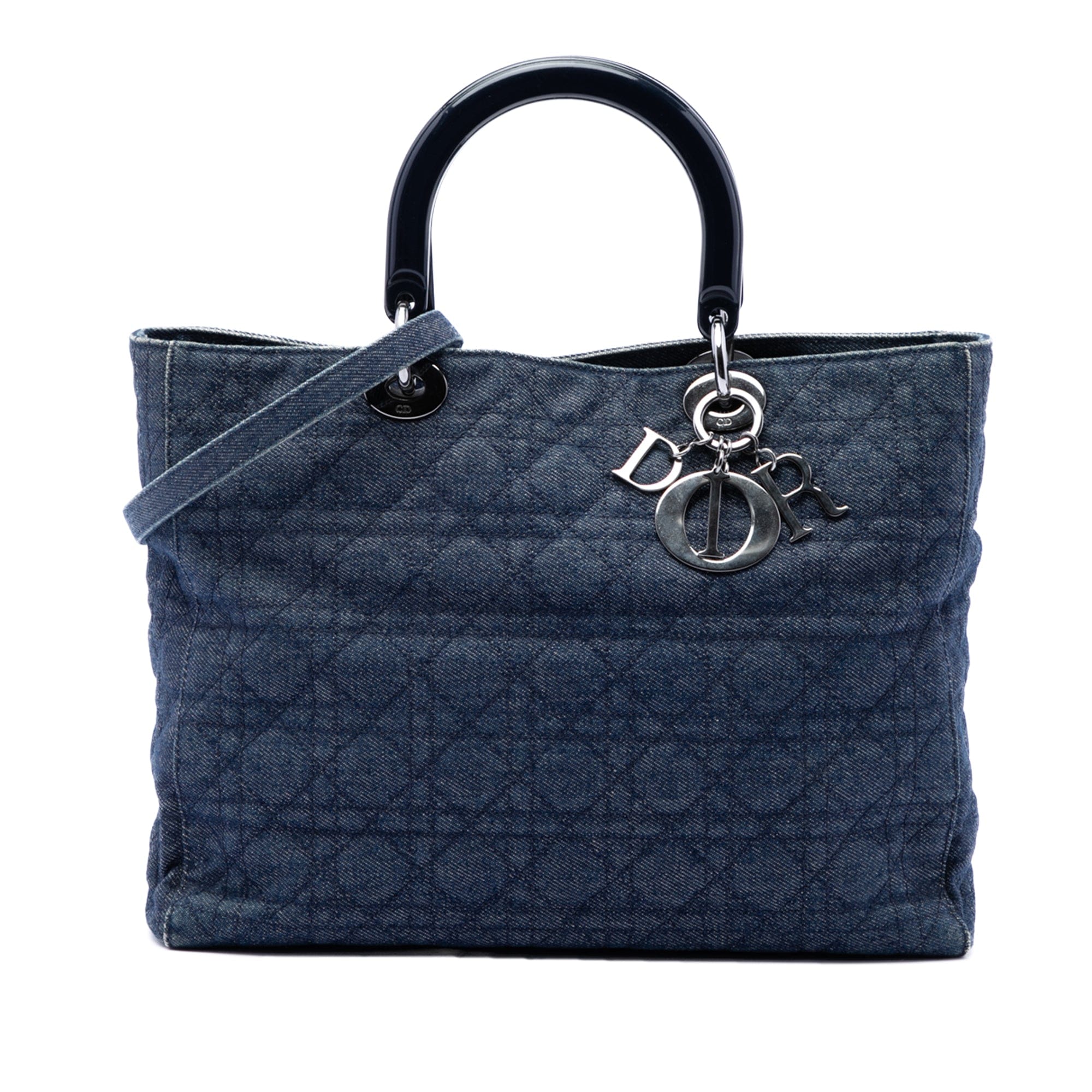 Dior Large Denim Cannage Lady Dior