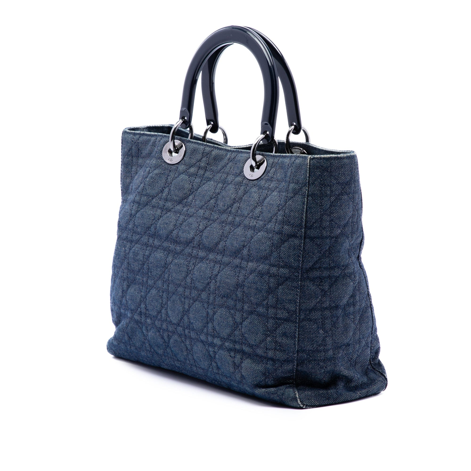 Dior Large Denim Cannage Lady Dior