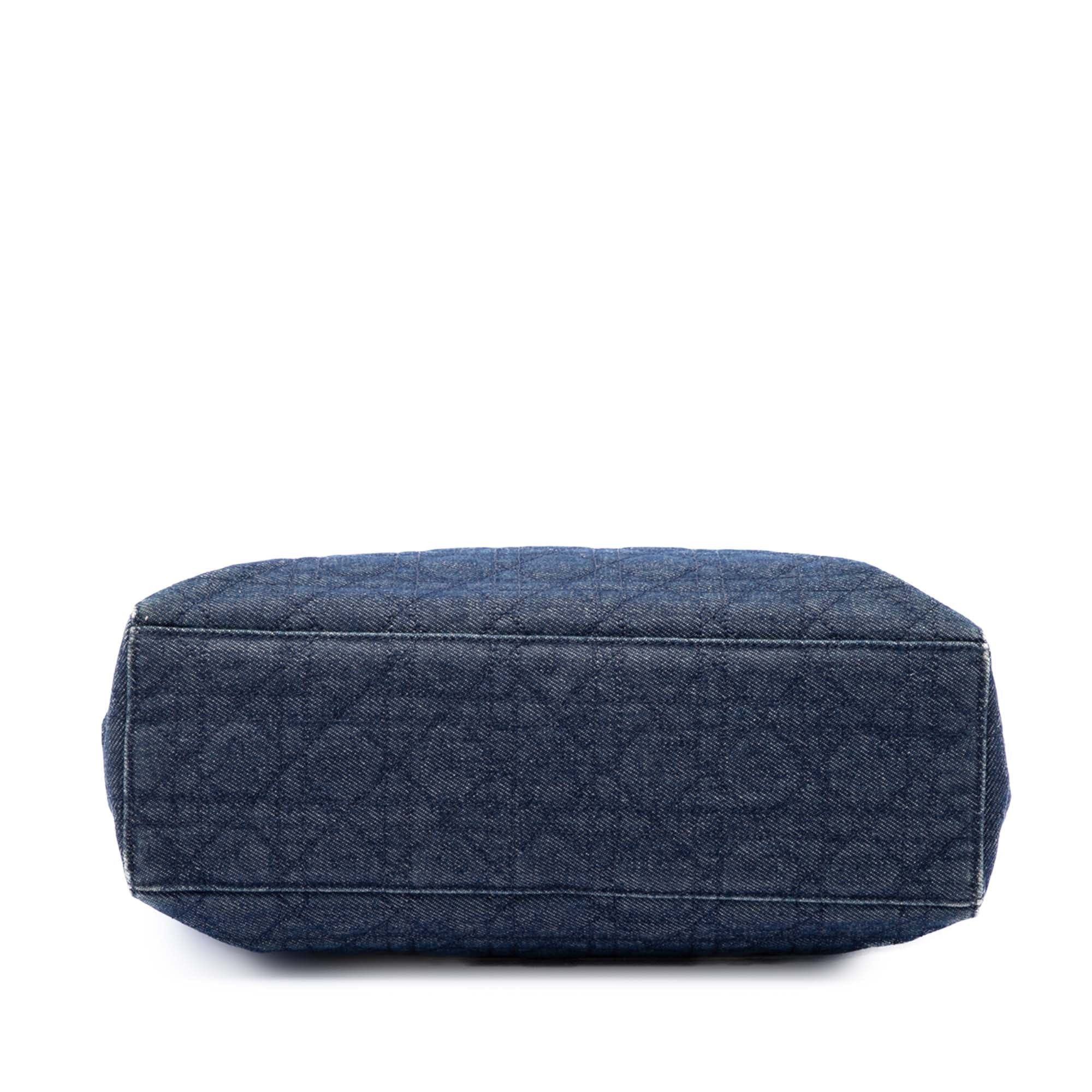 Dior Large Denim Cannage Lady Dior